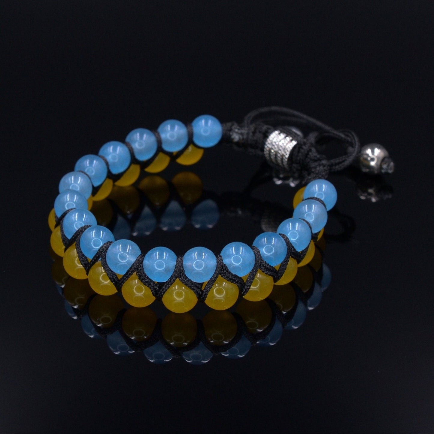 Stand with Ukraine bracelet - Ukrainian Flag Bracelet - Men's Agate Double Row Macrame Bracelet - Support Ukraine Bracelet - Shamballa Bracelet - Birthstone Bracelet - Gemstone Bracelet Men - Chakra Bracelet - Macrame Bracelet - Healing Bracelet - Valinde - Shamballa Bracelet - Birthstone Bracelet - Gemstone Bracelet Men - Chakra Bracelet - Macrame Bracelet - Healing Bracelet - Valinde