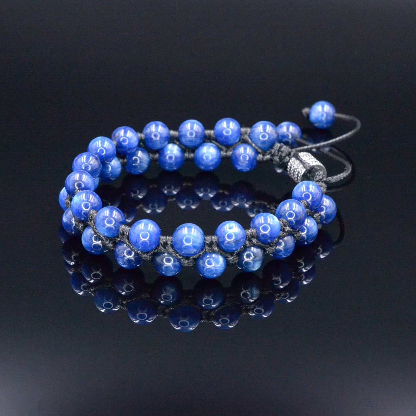 Genuine Kyanite Bracelet - Men's Double Row Crystal Adjustable Bracelet - Gift for Men - Blue Kyanite Bracelet - Men's Christmas Gift- Shamballa Bracelet - Birthstone Bracelet - Gemstone Bracelet Men - Chakra Bracelet - Macrame Bracelet - Healing Bracelet - Valinde - Shamballa Bracelet - Birthstone Bracelet - Gemstone Bracelet Men - Chakra Bracelet - Macrame Bracelet - Healing Bracelet - Valinde