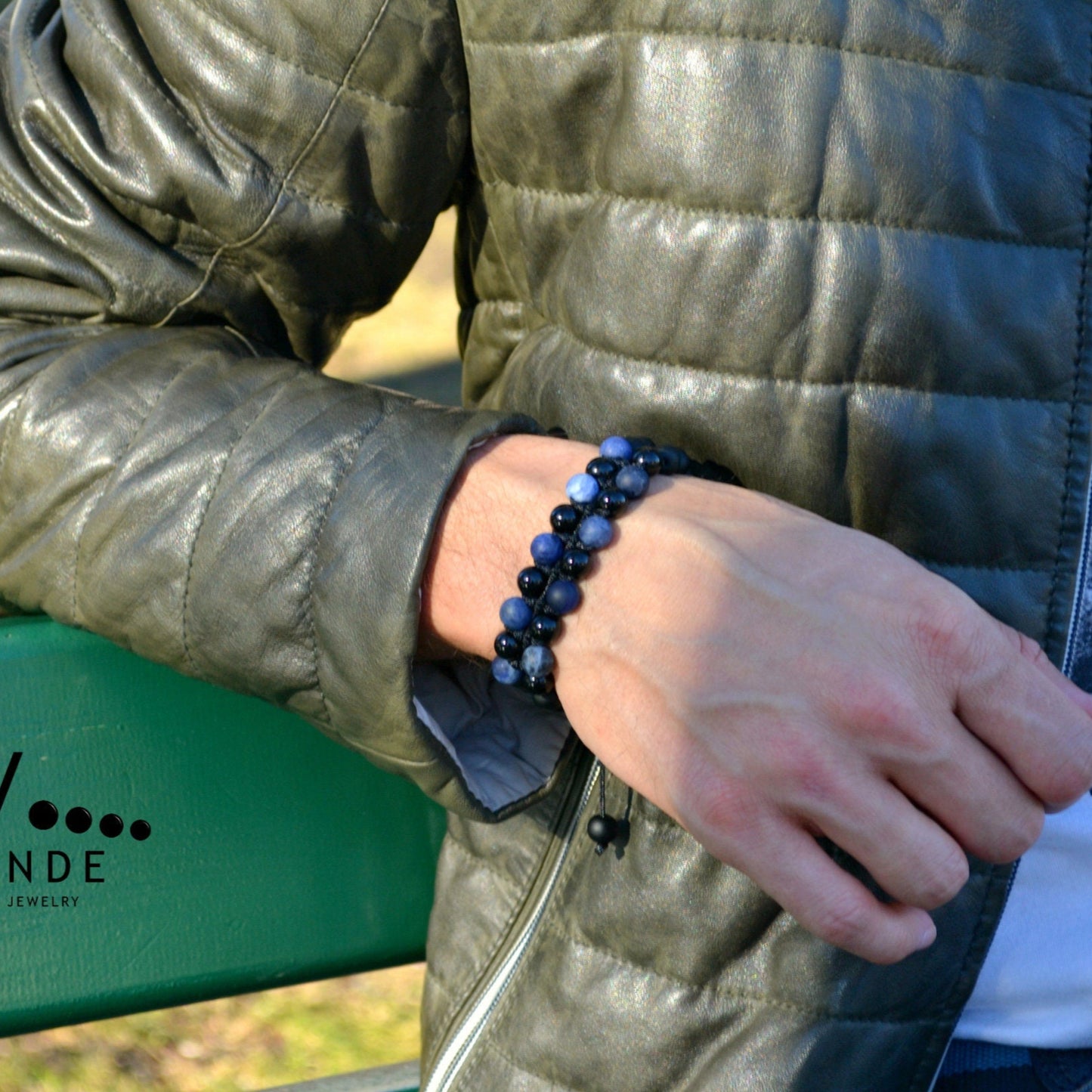 Men's Blue Sodalite Bracelet Agate Bracelet Double Beads Bracelet Onyx Bracelet Gift for Men Adjustable Bracelet 2 Row Bracelet - Shamballa Bracelet - Birthstone Bracelet - Gemstone Bracelet Men - Chakra Bracelet - Macrame Bracelet - Healing Bracelet - Valinde - Shamballa Bracelet - Birthstone Bracelet - Gemstone Bracelet Men - Chakra Bracelet - Macrame Bracelet - Healing Bracelet - Valinde