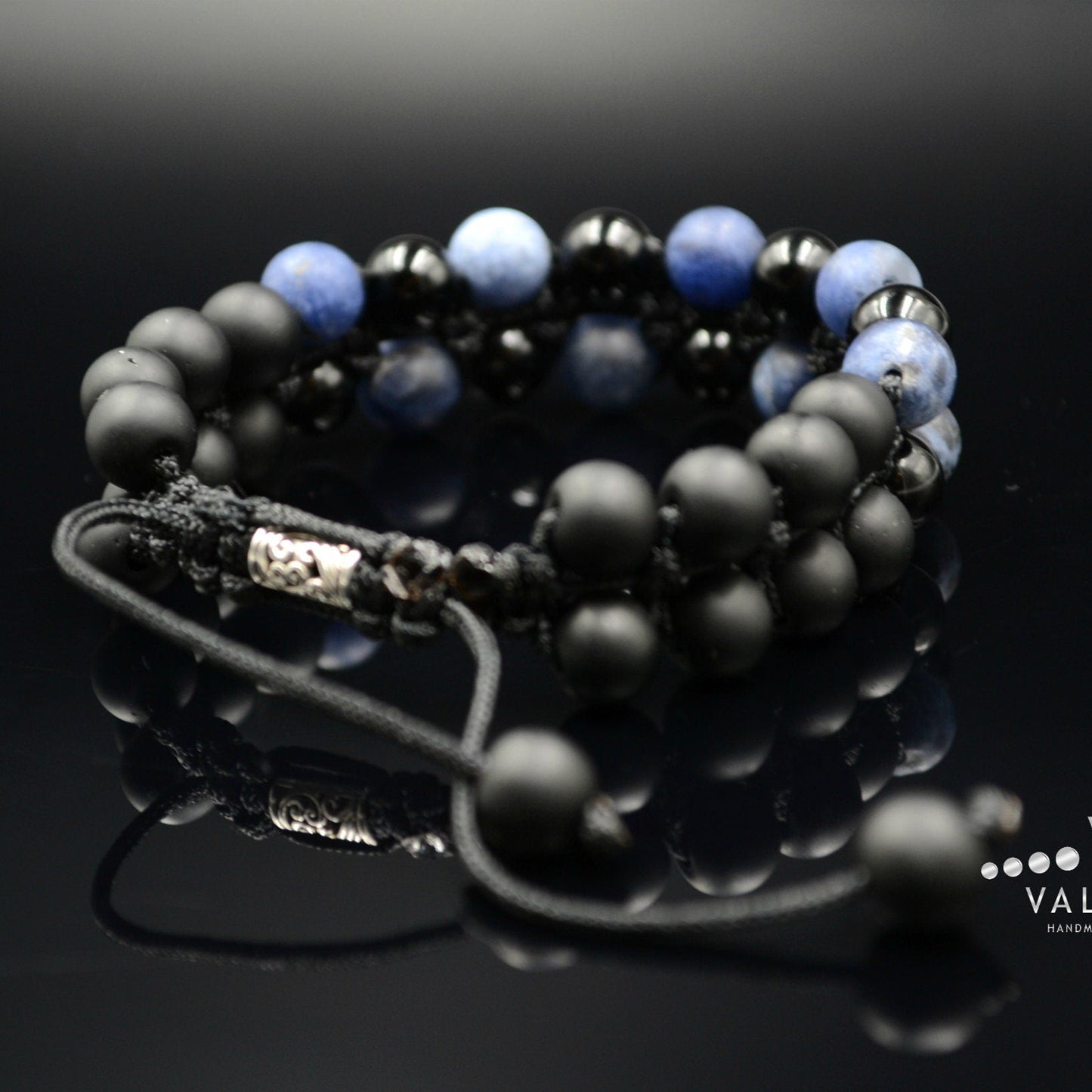 Men's Blue Sodalite Bracelet Agate Bracelet Double Beads Bracelet Onyx Bracelet Gift for Men Adjustable Bracelet 2 Row Bracelet - Shamballa Bracelet - Birthstone Bracelet - Gemstone Bracelet Men - Chakra Bracelet - Macrame Bracelet - Healing Bracelet - Valinde - Shamballa Bracelet - Birthstone Bracelet - Gemstone Bracelet Men - Chakra Bracelet - Macrame Bracelet - Healing Bracelet - Valinde
