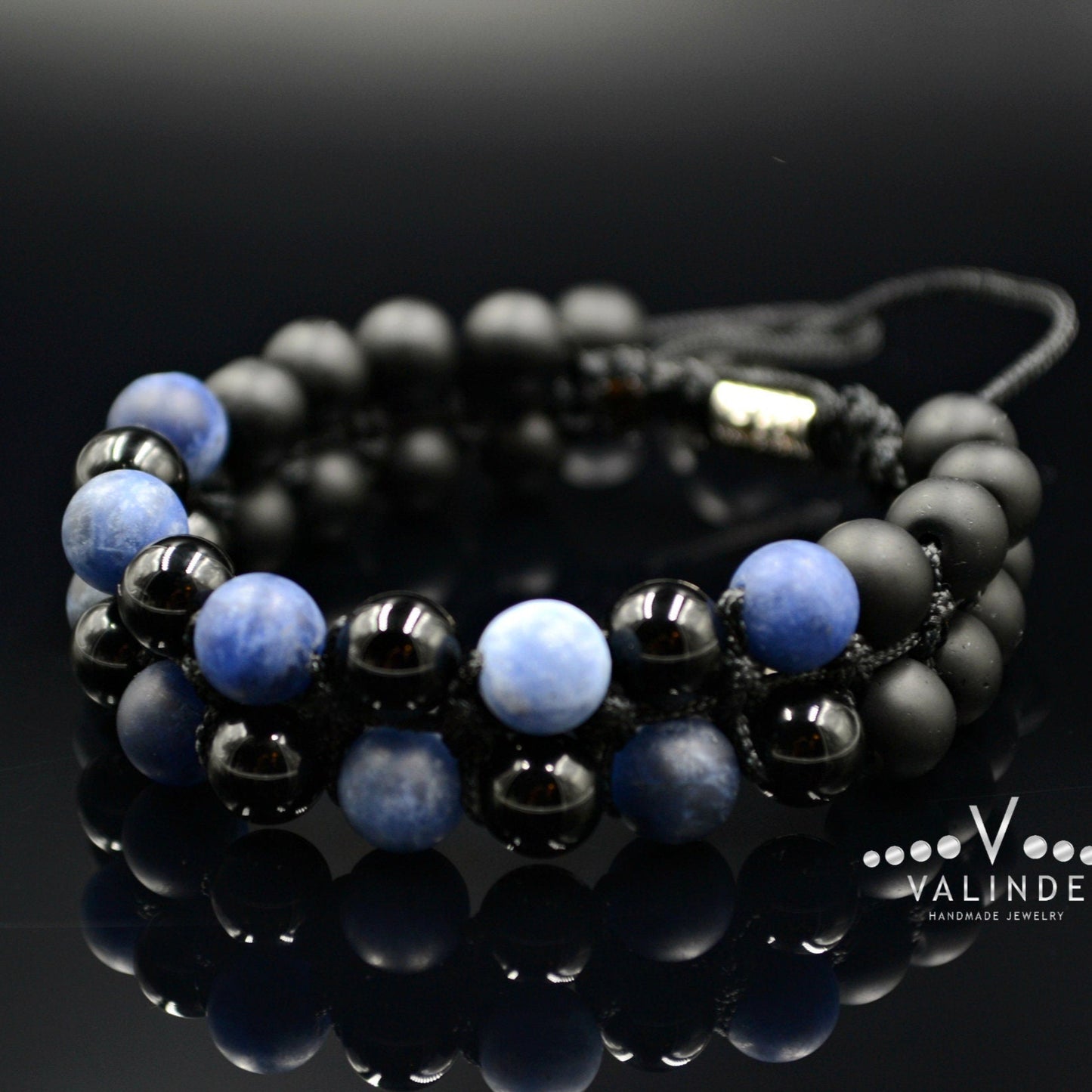 Men's Blue Sodalite Bracelet Agate Bracelet Double Beads Bracelet Onyx Bracelet Gift for Men Adjustable Bracelet 2 Row Bracelet - Shamballa Bracelet - Birthstone Bracelet - Gemstone Bracelet Men - Chakra Bracelet - Macrame Bracelet - Healing Bracelet - Valinde - Shamballa Bracelet - Birthstone Bracelet - Gemstone Bracelet Men - Chakra Bracelet - Macrame Bracelet - Healing Bracelet - Valinde