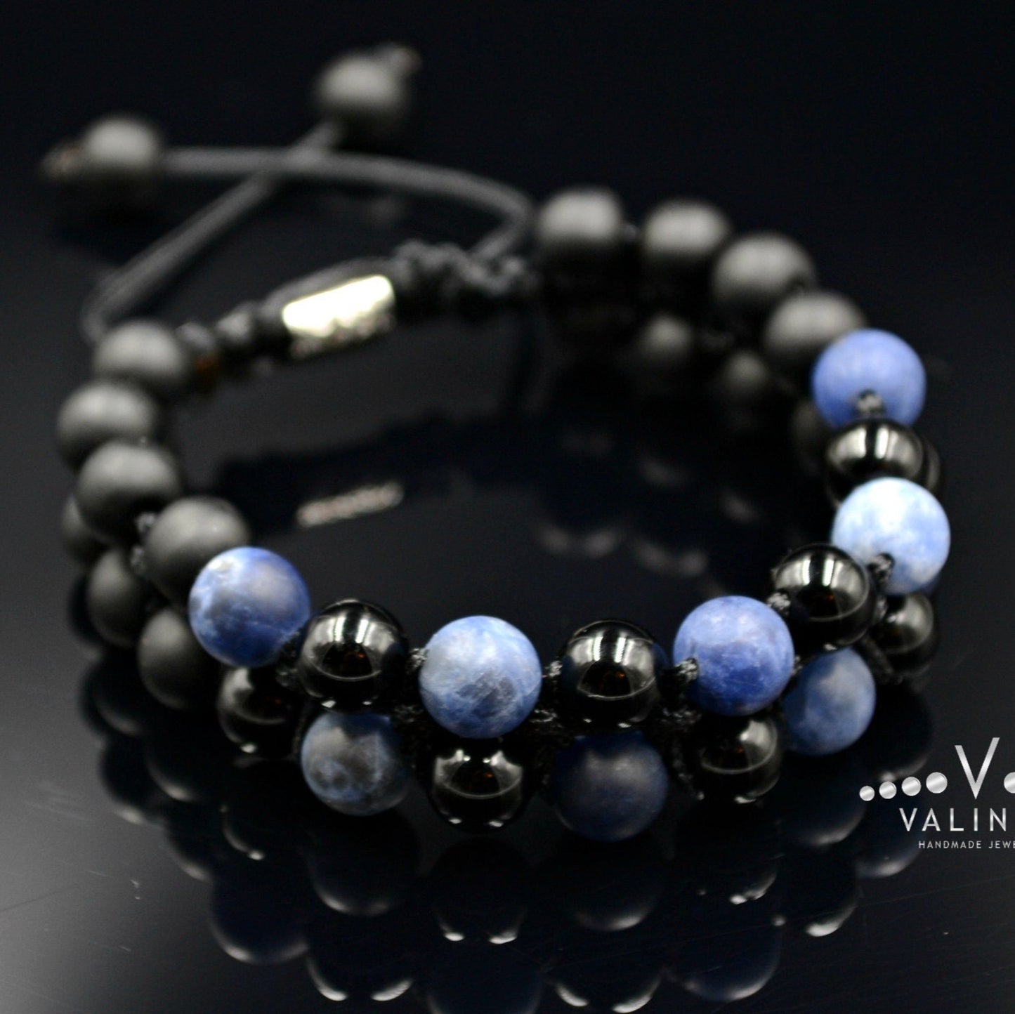 Men's Blue Sodalite Bracelet Agate Bracelet Double Beads Bracelet Onyx Bracelet Gift for Men Adjustable Bracelet 2 Row Bracelet - Shamballa Bracelet - Birthstone Bracelet - Gemstone Bracelet Men - Chakra Bracelet - Macrame Bracelet - Healing Bracelet - Valinde - Shamballa Bracelet - Birthstone Bracelet - Gemstone Bracelet Men - Chakra Bracelet - Macrame Bracelet - Healing Bracelet - Valinde