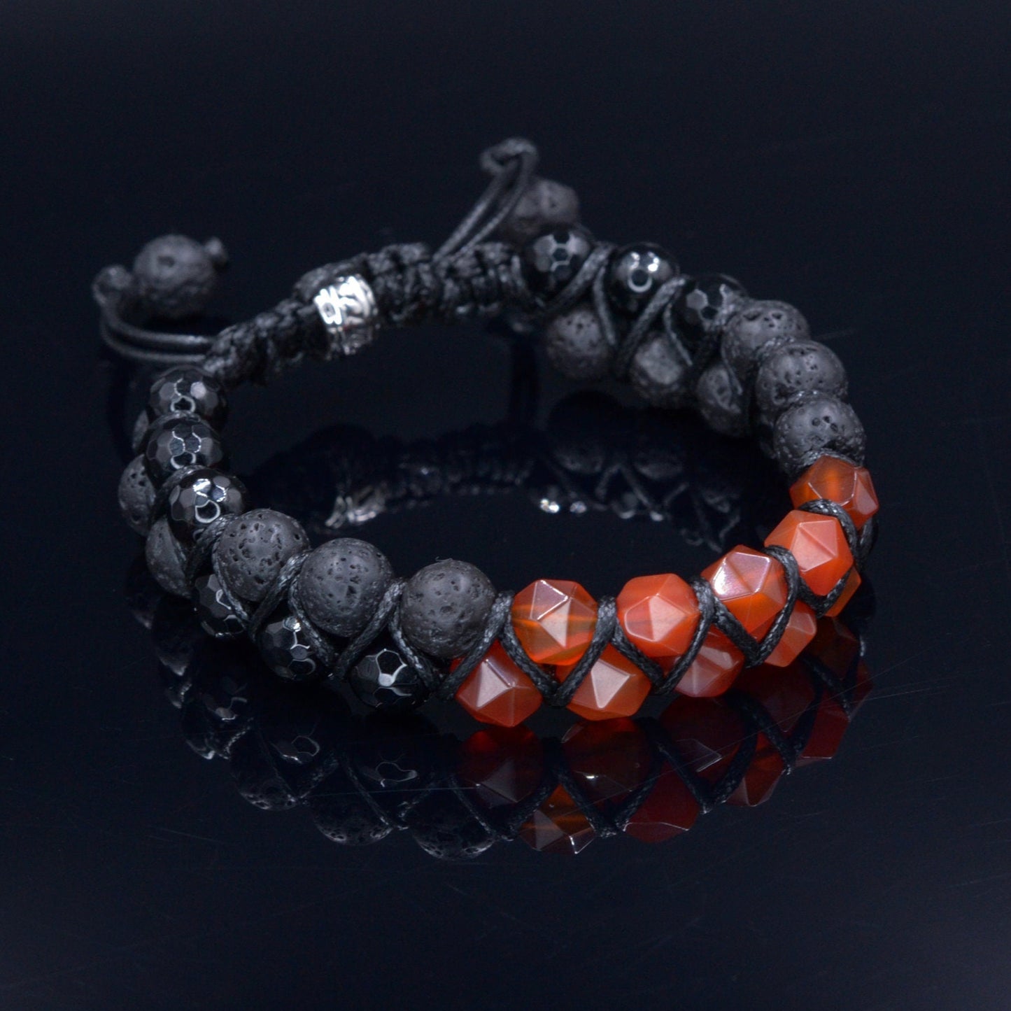 Men's Fire Agate Double Bracelet - Lava Stone Beaded Bracelet - Double Row Bracelet - Gift for Men - Two Rows Bracelet for Men - Shamballa Bracelet - Birthstone Bracelet - Gemstone Bracelet Men - Chakra Bracelet - Macrame Bracelet - Healing Bracelet - Valinde - Shamballa Bracelet - Birthstone Bracelet - Gemstone Bracelet Men - Chakra Bracelet - Macrame Bracelet - Healing Bracelet - Valinde
