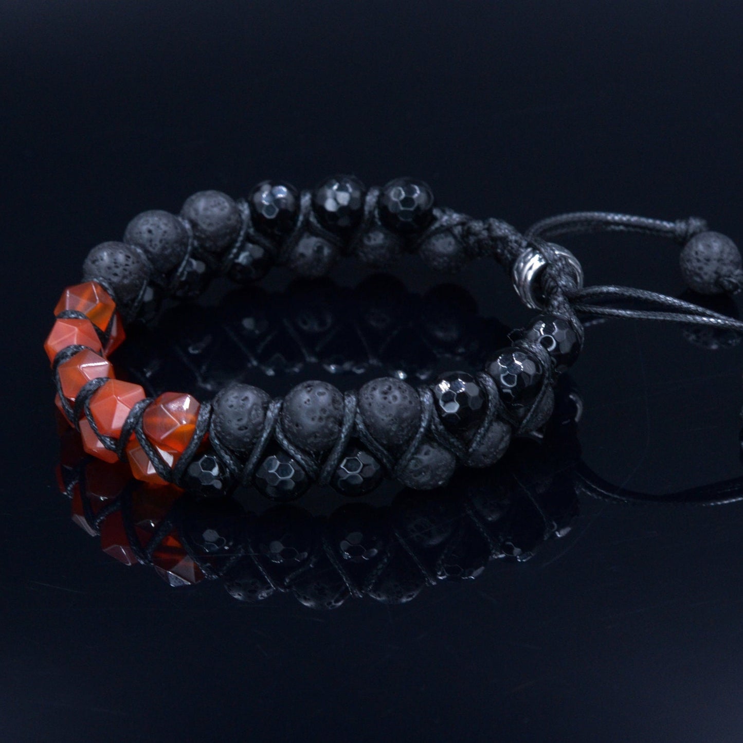 Men's Fire Agate Double Bracelet - Lava Stone Beaded Bracelet - Double Row Bracelet - Gift for Men - Two Rows Bracelet for Men - Shamballa Bracelet - Birthstone Bracelet - Gemstone Bracelet Men - Chakra Bracelet - Macrame Bracelet - Healing Bracelet - Valinde - Shamballa Bracelet - Birthstone Bracelet - Gemstone Bracelet Men - Chakra Bracelet - Macrame Bracelet - Healing Bracelet - Valinde
