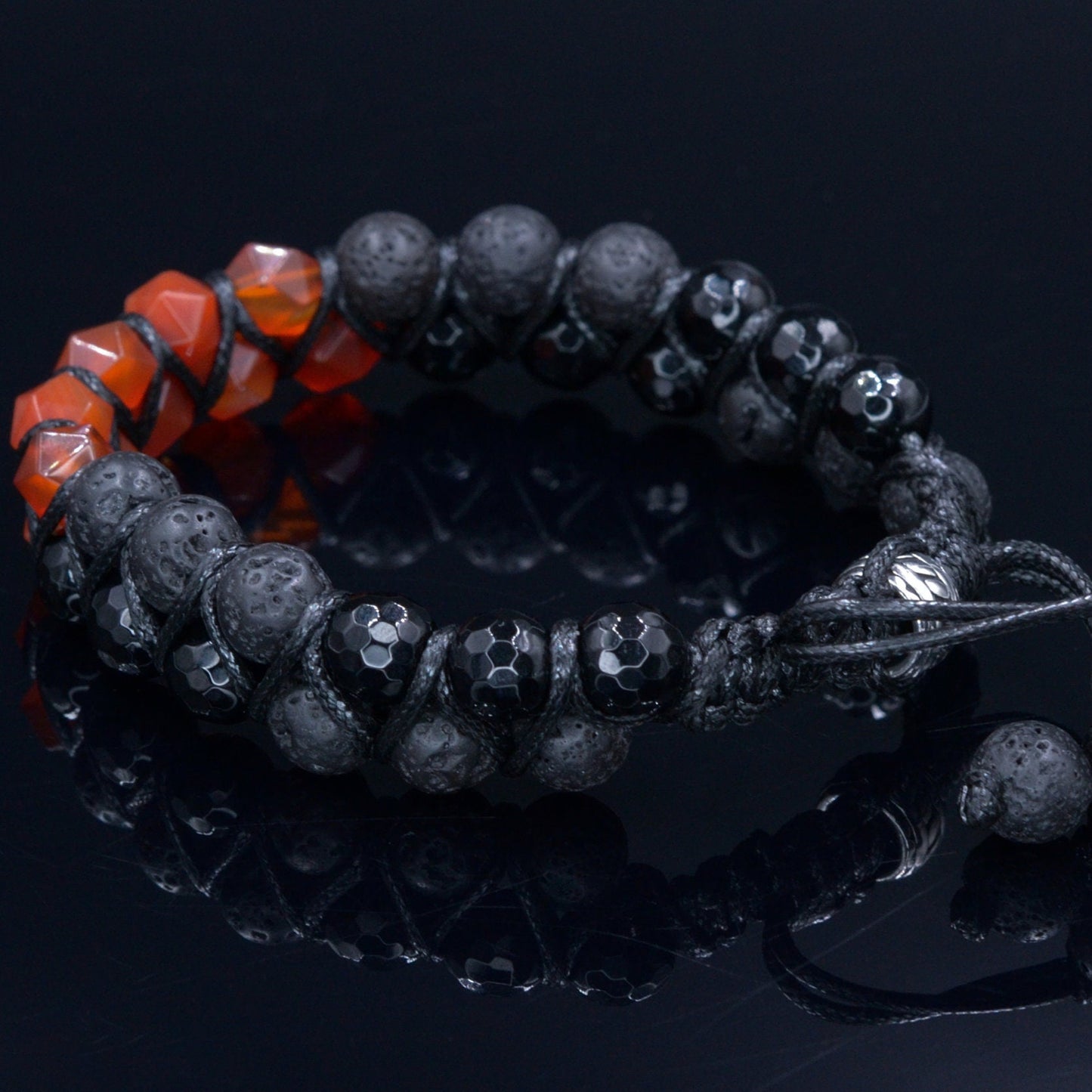 Men's Fire Agate Double Bracelet - Lava Stone Beaded Bracelet - Double Row Bracelet - Gift for Men - Two Rows Bracelet for Men - Shamballa Bracelet - Birthstone Bracelet - Gemstone Bracelet Men - Chakra Bracelet - Macrame Bracelet - Healing Bracelet - Valinde - Shamballa Bracelet - Birthstone Bracelet - Gemstone Bracelet Men - Chakra Bracelet - Macrame Bracelet - Healing Bracelet - Valinde