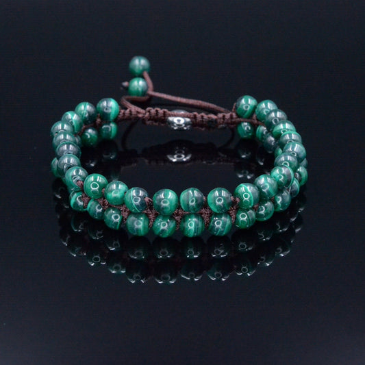Malachite Minimalist Bracelet - Men's Double Row Adjustable Bracelet - Christmas Gift Men - Two Row Macrame Bracelet - Gemstone Bracelet - Shamballa Bracelet - Birthstone Bracelet - Gemstone Bracelet Men - Chakra Bracelet - Macrame Bracelet - Healing Bracelet - Valinde - Shamballa Bracelet - Birthstone Bracelet - Gemstone Bracelet Men - Chakra Bracelet - Macrame Bracelet - Healing Bracelet - Valinde