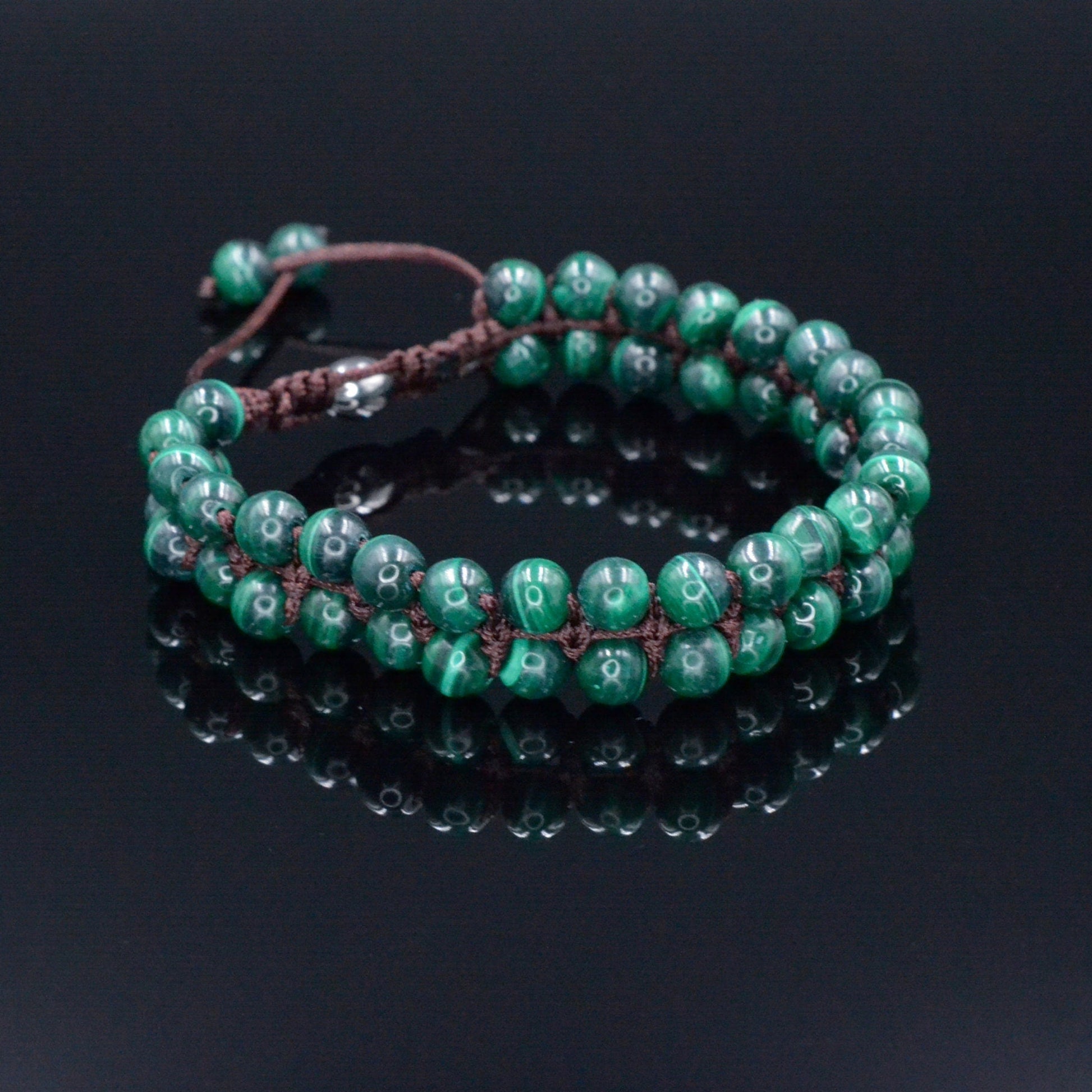 Malachite Minimalist Bracelet - Men's Double Row Adjustable Bracelet - Christmas Gift Men - Two Row Macrame Bracelet - Gemstone Bracelet - Shamballa Bracelet - Birthstone Bracelet - Gemstone Bracelet Men - Chakra Bracelet - Macrame Bracelet - Healing Bracelet - Valinde - Shamballa Bracelet - Birthstone Bracelet - Gemstone Bracelet Men - Chakra Bracelet - Macrame Bracelet - Healing Bracelet - Valinde