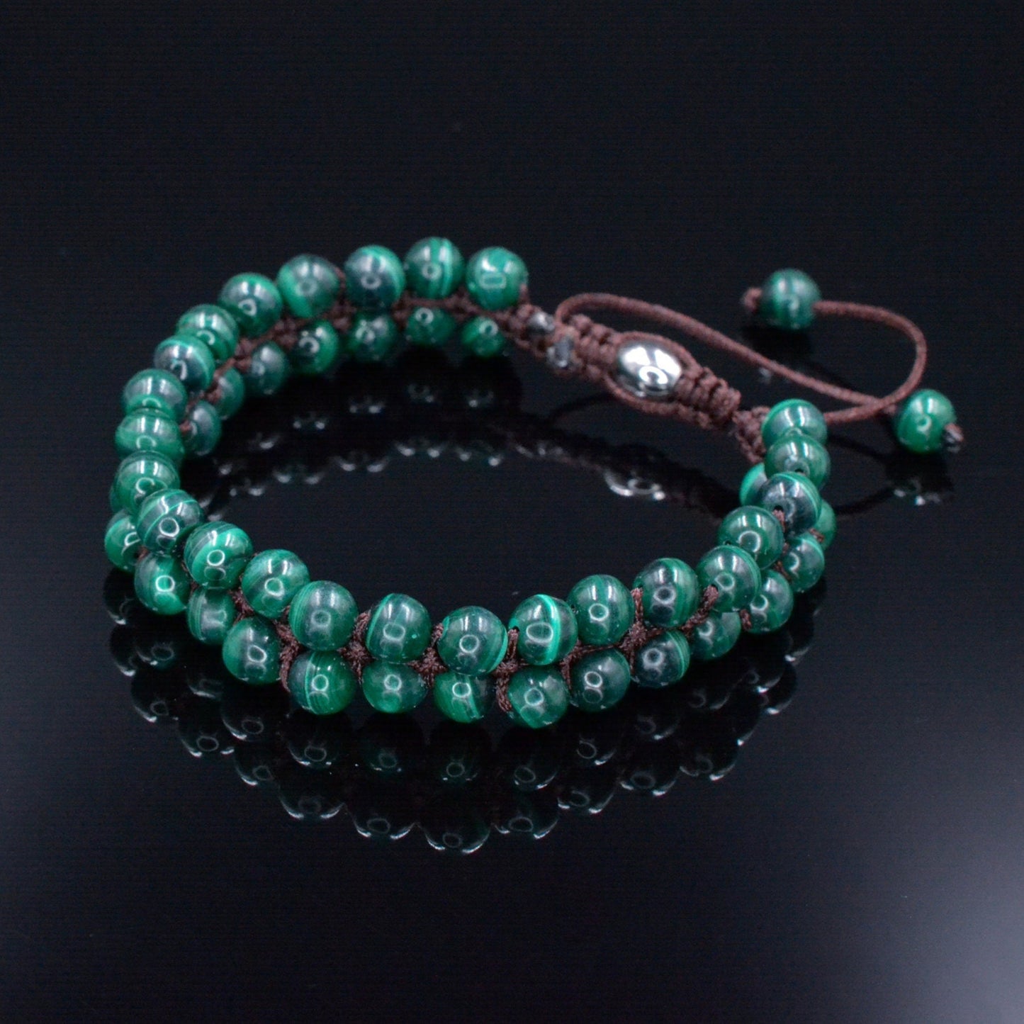 Malachite Minimalist Bracelet - Men's Double Row Adjustable Bracelet - Christmas Gift Men - Two Row Macrame Bracelet - Gemstone Bracelet - Shamballa Bracelet - Birthstone Bracelet - Gemstone Bracelet Men - Chakra Bracelet - Macrame Bracelet - Healing Bracelet - Valinde - Shamballa Bracelet - Birthstone Bracelet - Gemstone Bracelet Men - Chakra Bracelet - Macrame Bracelet - Healing Bracelet - Valinde