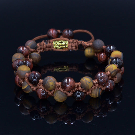 Men's Tiger Eye Double Bracelet Red Tiger's Eye Bracelet Double Row Bead Bracelet Macrame Adjustable Bracelet Gifts for Men Stone Bracelet - Shamballa Bracelet - Birthstone Bracelet - Gemstone Bracelet Men - Chakra Bracelet - Macrame Bracelet - Healing Bracelet - Valinde - Shamballa Bracelet - Birthstone Bracelet - Gemstone Bracelet Men - Chakra Bracelet - Macrame Bracelet - Healing Bracelet - Valinde