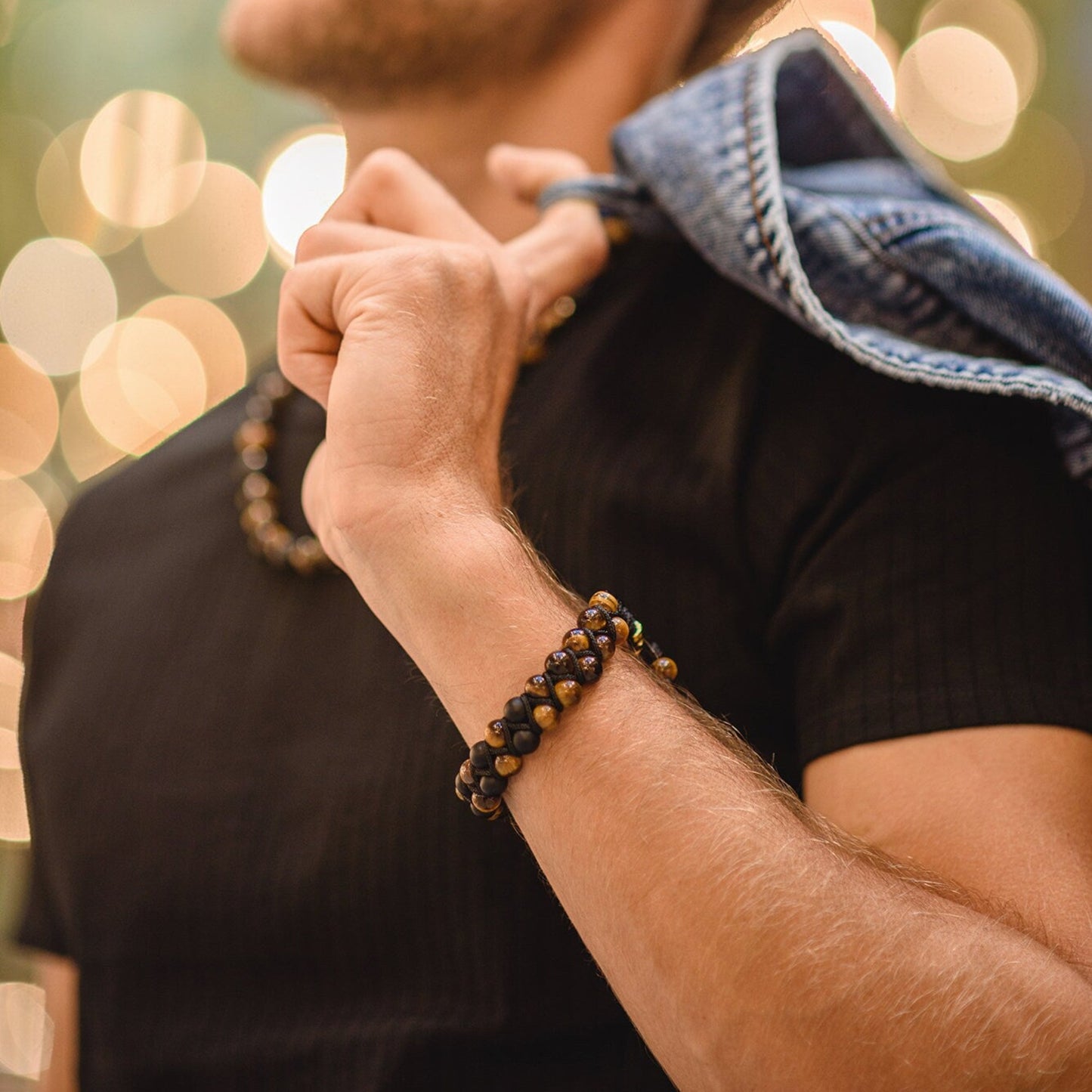 Herren Armband Zweireihiges Armband Tigerauge Armband Edelstein Armband Makramee Armband Onyx Armband Perlenarmband Geschenk für Männer - Shamballa Bracelet - Birthstone Bracelet - Gemstone Bracelet Men - Chakra Bracelet - Macrame Bracelet - Healing Bracelet - Valinde - Shamballa Bracelet - Birthstone Bracelet - Gemstone Bracelet Men - Chakra Bracelet - Macrame Bracelet - Healing Bracelet - Valinde