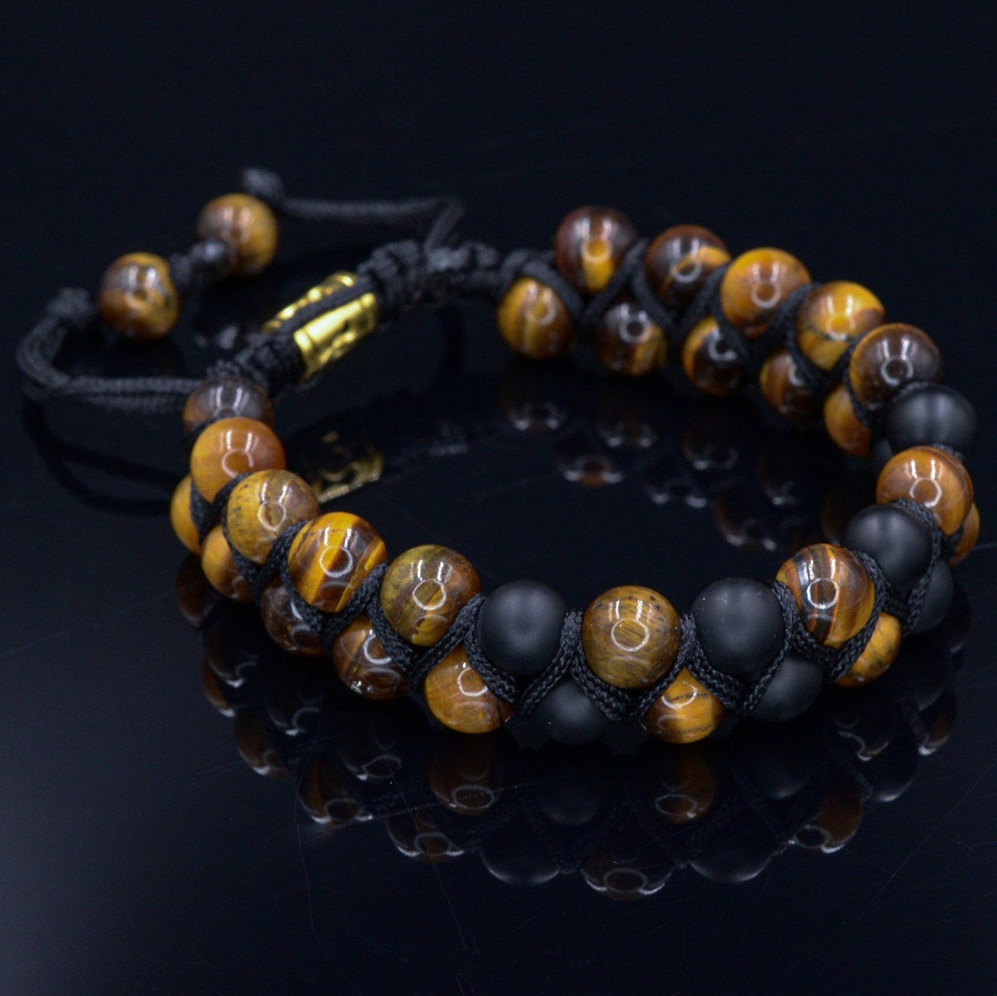 Herren Armband Zweireihiges Armband Tigerauge Armband Edelstein Armband Makramee Armband Onyx Armband Perlenarmband Geschenk für Männer - Shamballa Bracelet - Birthstone Bracelet - Gemstone Bracelet Men - Chakra Bracelet - Macrame Bracelet - Healing Bracelet - Valinde - Shamballa Bracelet - Birthstone Bracelet - Gemstone Bracelet Men - Chakra Bracelet - Macrame Bracelet - Healing Bracelet - Valinde