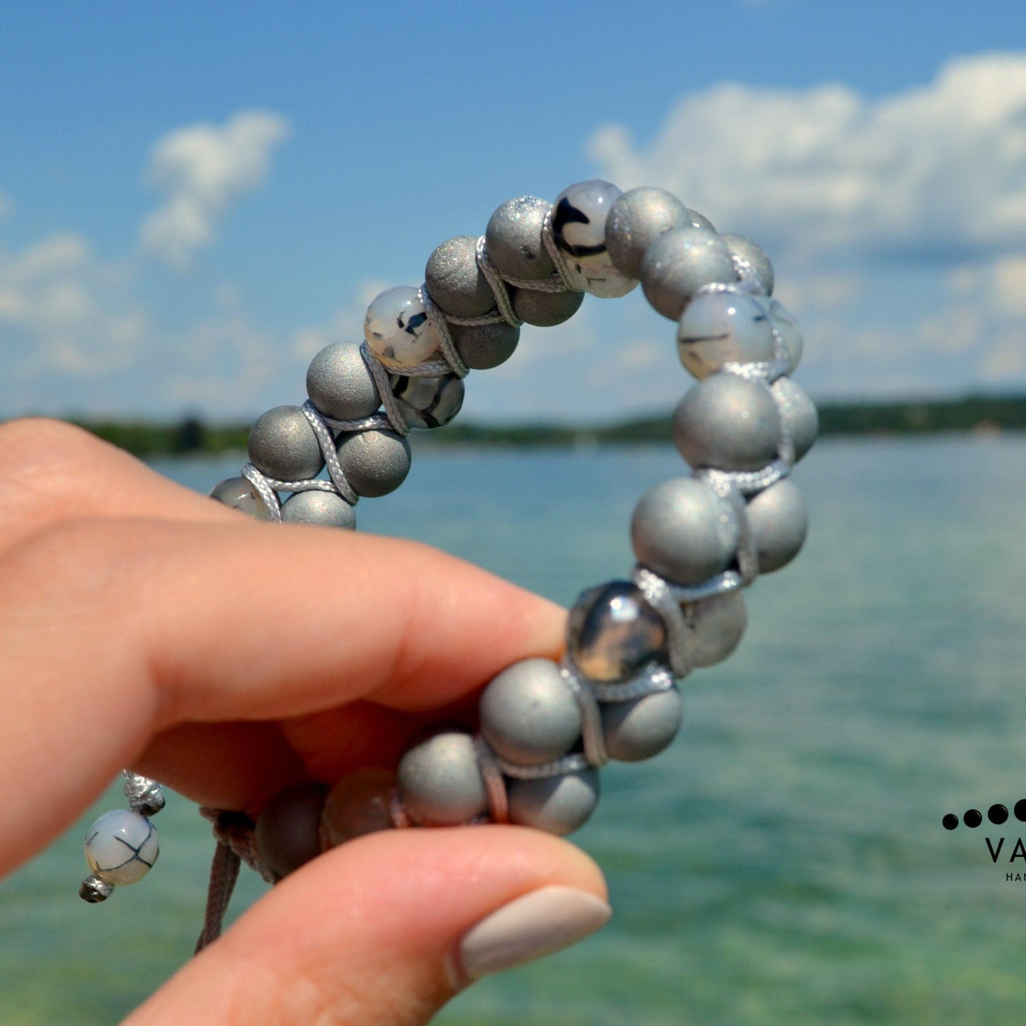 Men's Grey Druzy Agate Bracelet Double Row Bracelet Gemstone Beads Bracelet Gift for Men Adjustable Stone Bracelet Macrame Bracelet for Men - Shamballa Bracelet - Mantra Bracelet - Yoga Bracelet - Birthstone Bracelet - Gemstone Bracelet Men - Chakra Bracelet - Macrame Bracelet - Healing Bracelet - Gift for Father - Gift For Men - Valinde
