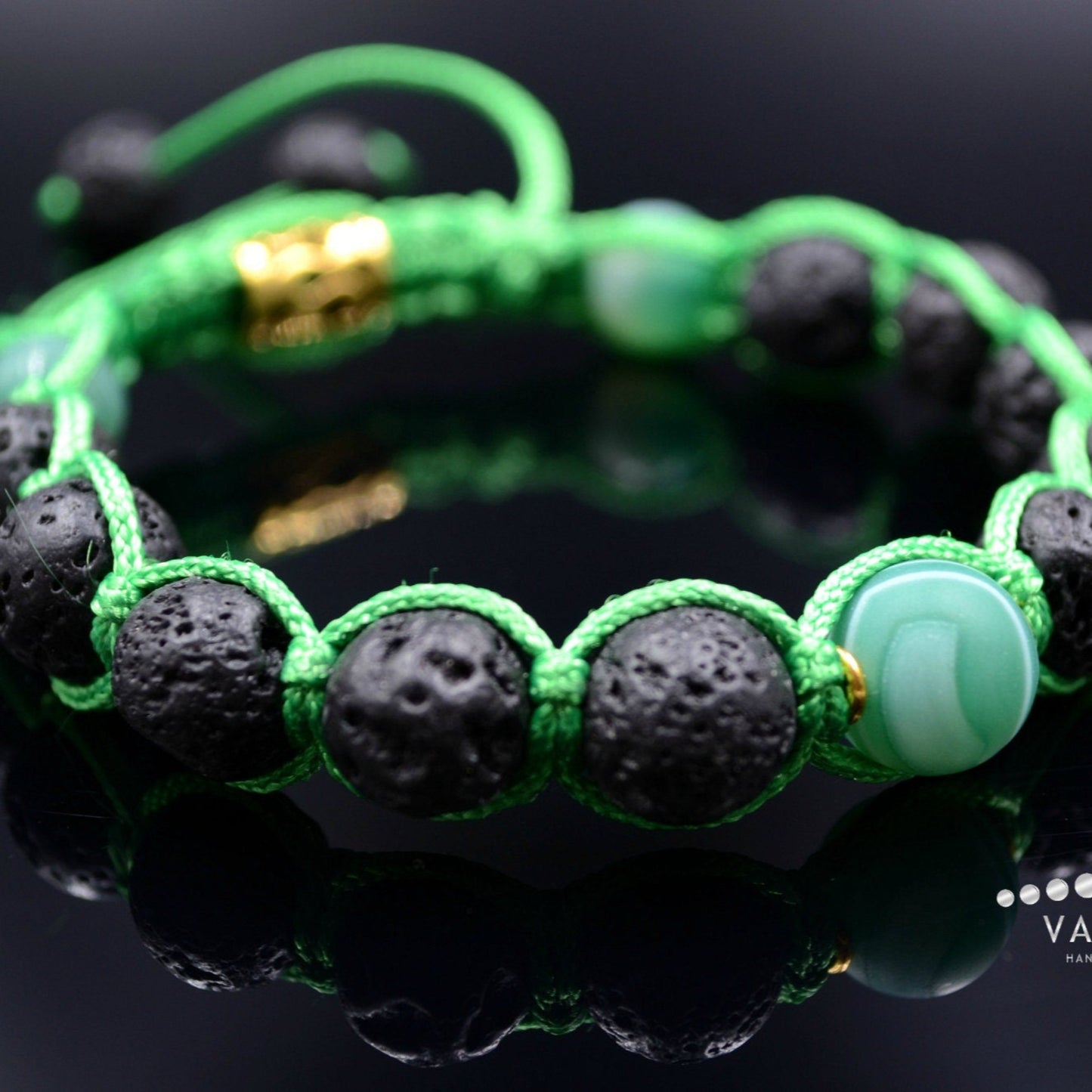 Men's Green Cord Bracelet Lava Stone Bracelet Summer Bracelet Gift for Men Adjustable Stone Bracelet Macrame Bead Bracelet Gemstone Bracelet - Shamballa Bracelet - Mantra Bracelet - Yoga Bracelet - Birthstone Bracelet - Gemstone Bracelet Men - Chakra Bracelet - Macrame Bracelet - Healing Bracelet - Gift for Father - Gift For Men - Valinde