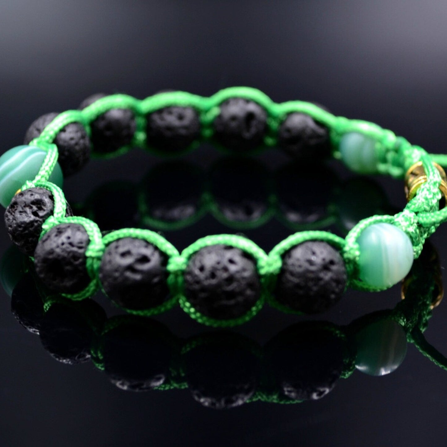 Men's Green Cord Bracelet Lava Stone Bracelet Summer Bracelet Gift for Men Adjustable Stone Bracelet Macrame Bead Bracelet Gemstone Bracelet - Shamballa Bracelet - Mantra Bracelet - Yoga Bracelet - Birthstone Bracelet - Gemstone Bracelet Men - Chakra Bracelet - Macrame Bracelet - Healing Bracelet - Gift for Father - Gift For Men - Valinde