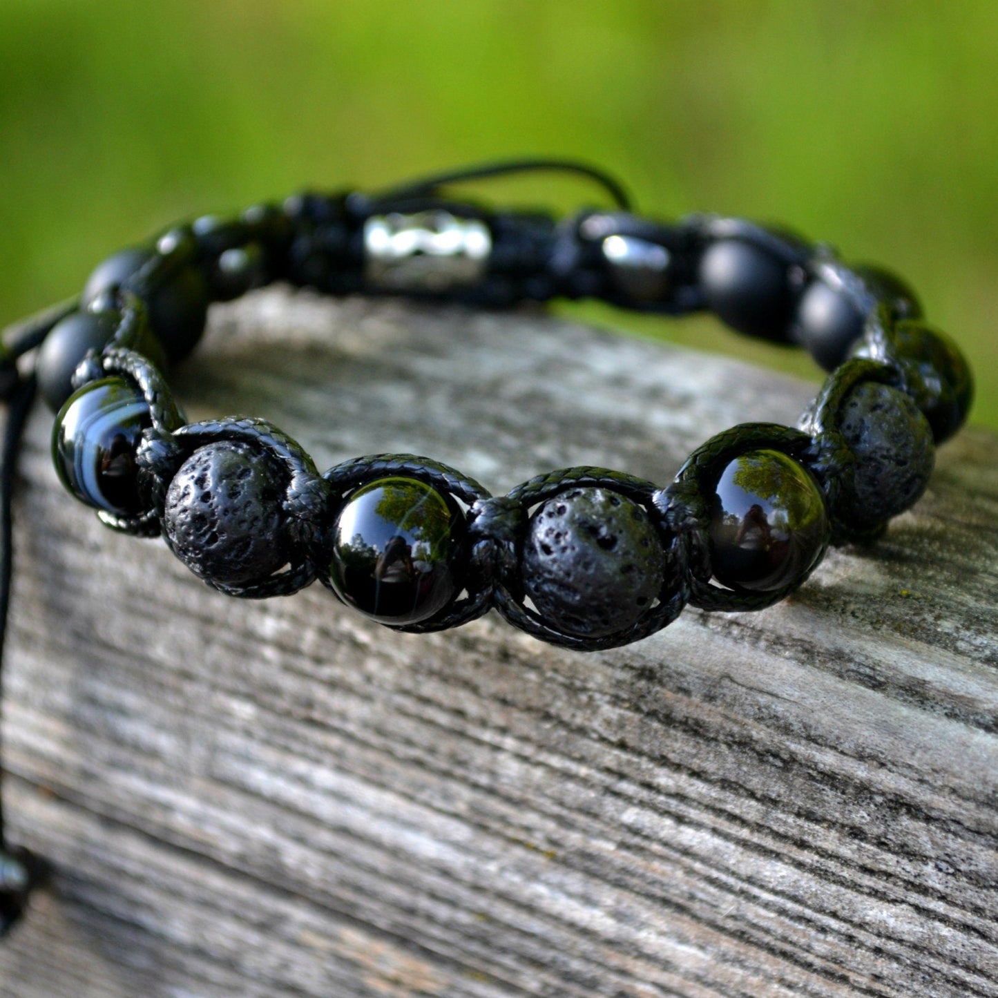 Men's Agate Bracelet Black Bracelet Onyx Beaded Bracelet Gift for Men Gemstone Bracelet Beaded Bracelet Lava Stone Bracelet Macrame - Shamballa Bracelet - Mantra Bracelet - Yoga Bracelet - Birthstone Bracelet - Gemstone Bracelet Men - Chakra Bracelet - Macrame Bracelet - Healing Bracelet - Gift for Father - Gift For Men - Valinde