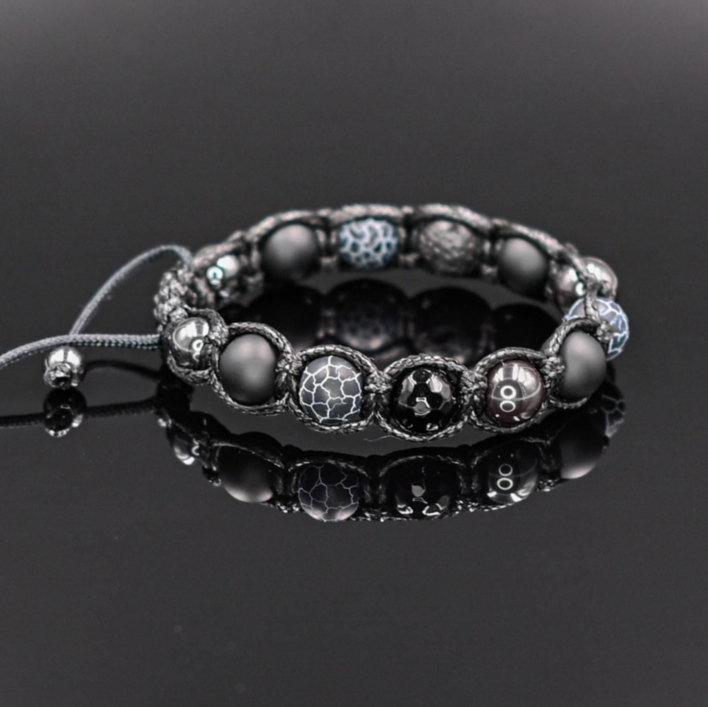 Men's Frost Agate Bracelet Hematite Bracelet Onyx Bracelet Gemstone Bracelet Beaded Bracelet Macrame Bracelet Gift for Men Men's Jewellery - Shamballa Bracelet - Mantra Bracelet - Yoga Bracelet - Birthstone Bracelet - Gemstone Bracelet Men - Chakra Bracelet - Macrame Bracelet - Healing Bracelet - Gift for Father - Gift For Men - Valinde