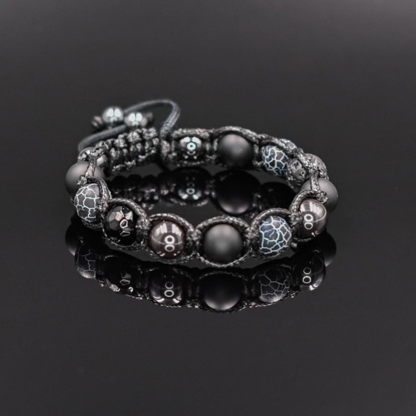 Men's Frost Agate Bracelet Hematite Bracelet Onyx Bracelet Gemstone Bracelet Beaded Bracelet Macrame Bracelet Gift for Men Men's Jewellery - Shamballa Bracelet - Mantra Bracelet - Yoga Bracelet - Birthstone Bracelet - Gemstone Bracelet Men - Chakra Bracelet - Macrame Bracelet - Healing Bracelet - Gift for Father - Gift For Men - Valinde