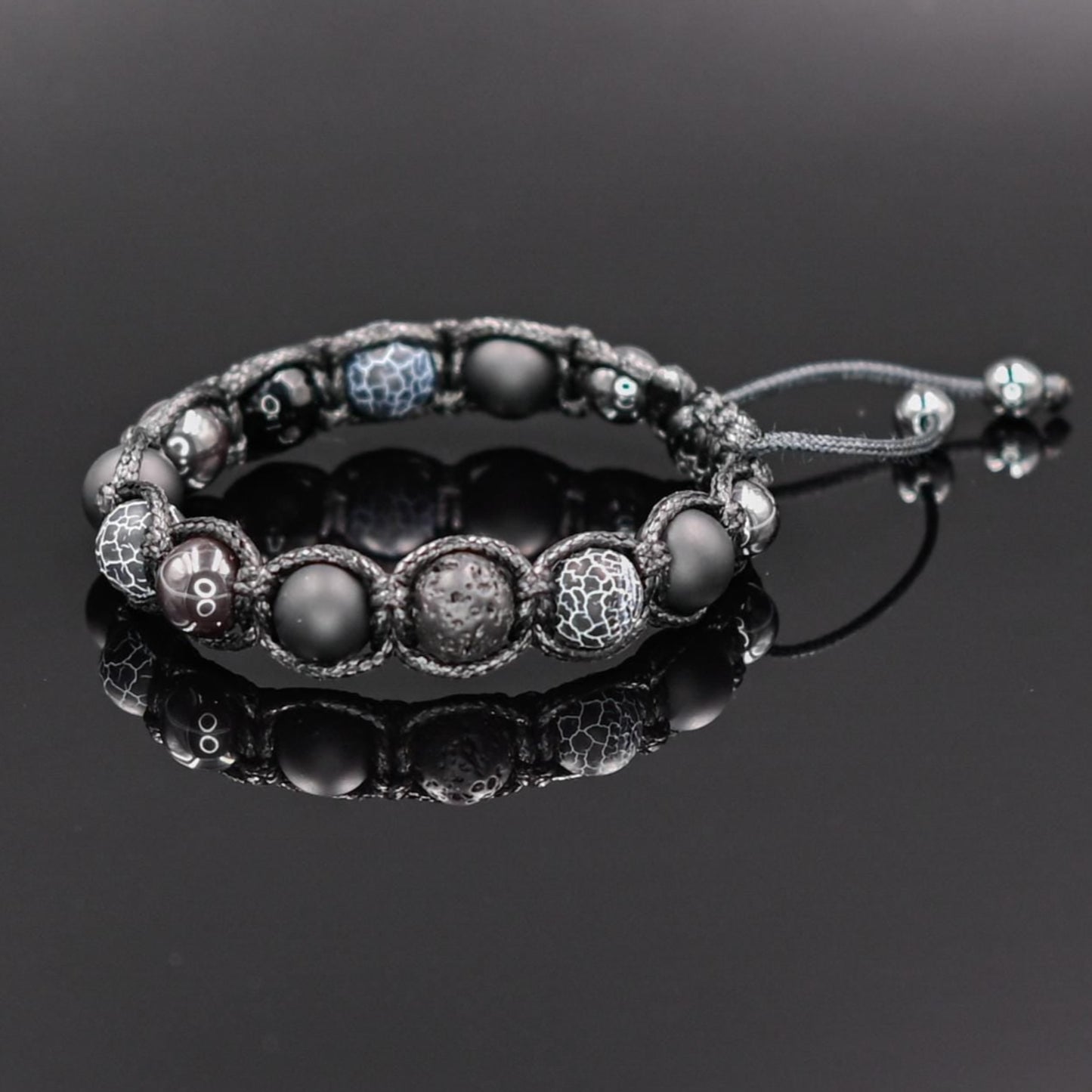 Men's Frost Agate Bracelet Hematite Bracelet Onyx Bracelet Gemstone Bracelet Beaded Bracelet Macrame Bracelet Gift for Men Men's Jewellery - Shamballa Bracelet - Mantra Bracelet - Yoga Bracelet - Birthstone Bracelet - Gemstone Bracelet Men - Chakra Bracelet - Macrame Bracelet - Healing Bracelet - Gift for Father - Gift For Men - Valinde