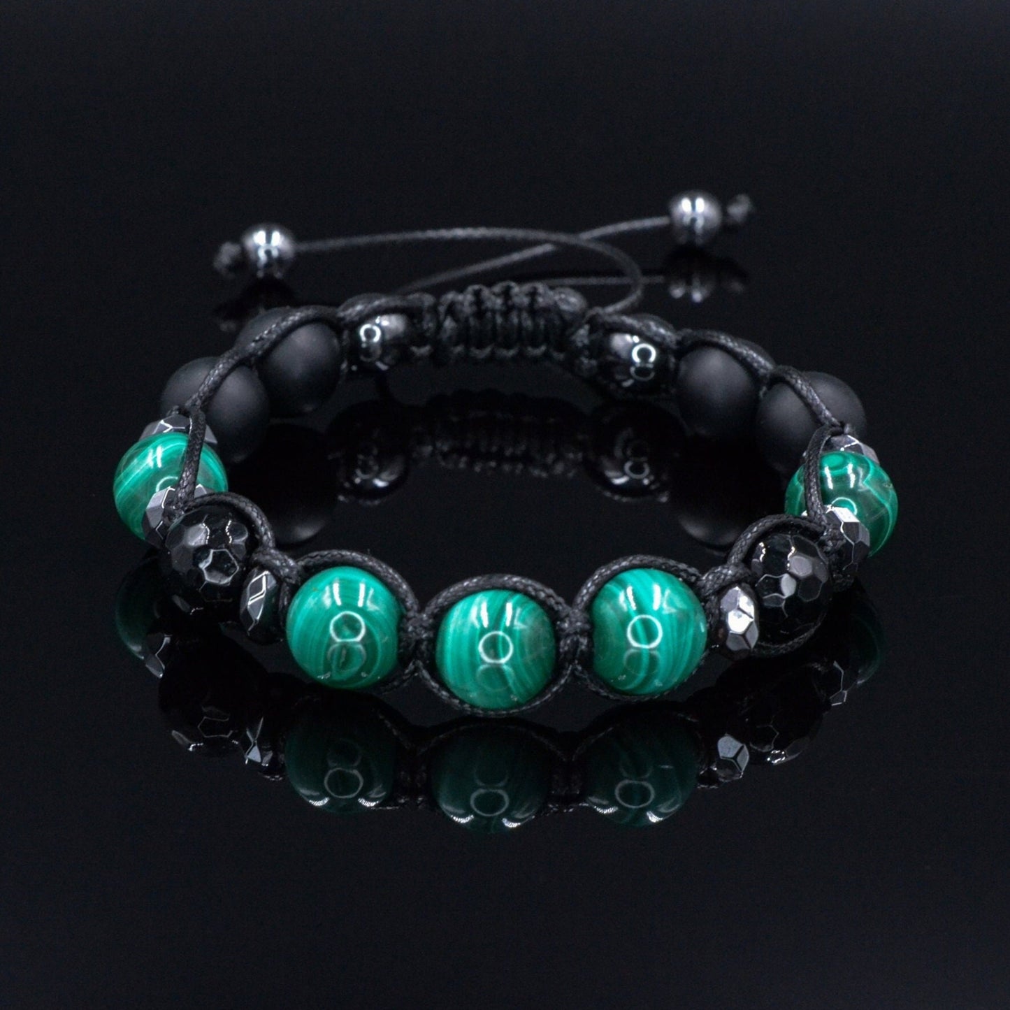 Malachite Bracelet for Men - Men's Black Onyx Braided Bracelet - Gift for Men - Adjustable Macrame Crystal Bracelet - Christmas Gift- Shamballa Bracelet - Birthstone Bracelet - Gemstone Bracelet Men - Chakra Bracelet - Macrame Bracelet - Healing Bracelet - Valinde - Shamballa Bracelet - Birthstone Bracelet - Gemstone Bracelet Men - Chakra Bracelet - Macrame Bracelet - Healing Bracelet - Valinde