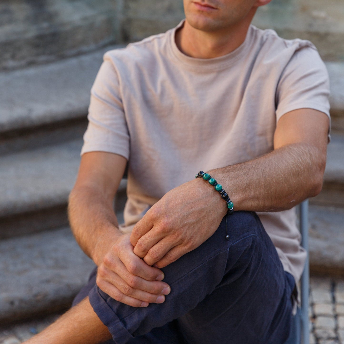 Malachite Bracelet for Men - Men's Black Onyx Braided Bracelet - Gift for Men - Adjustable Macrame Crystal Bracelet - Christmas Gift- Shamballa Bracelet - Birthstone Bracelet - Gemstone Bracelet Men - Chakra Bracelet - Macrame Bracelet - Healing Bracelet - Valinde - Shamballa Bracelet - Birthstone Bracelet - Gemstone Bracelet Men - Chakra Bracelet - Macrame Bracelet - Healing Bracelet - Valinde