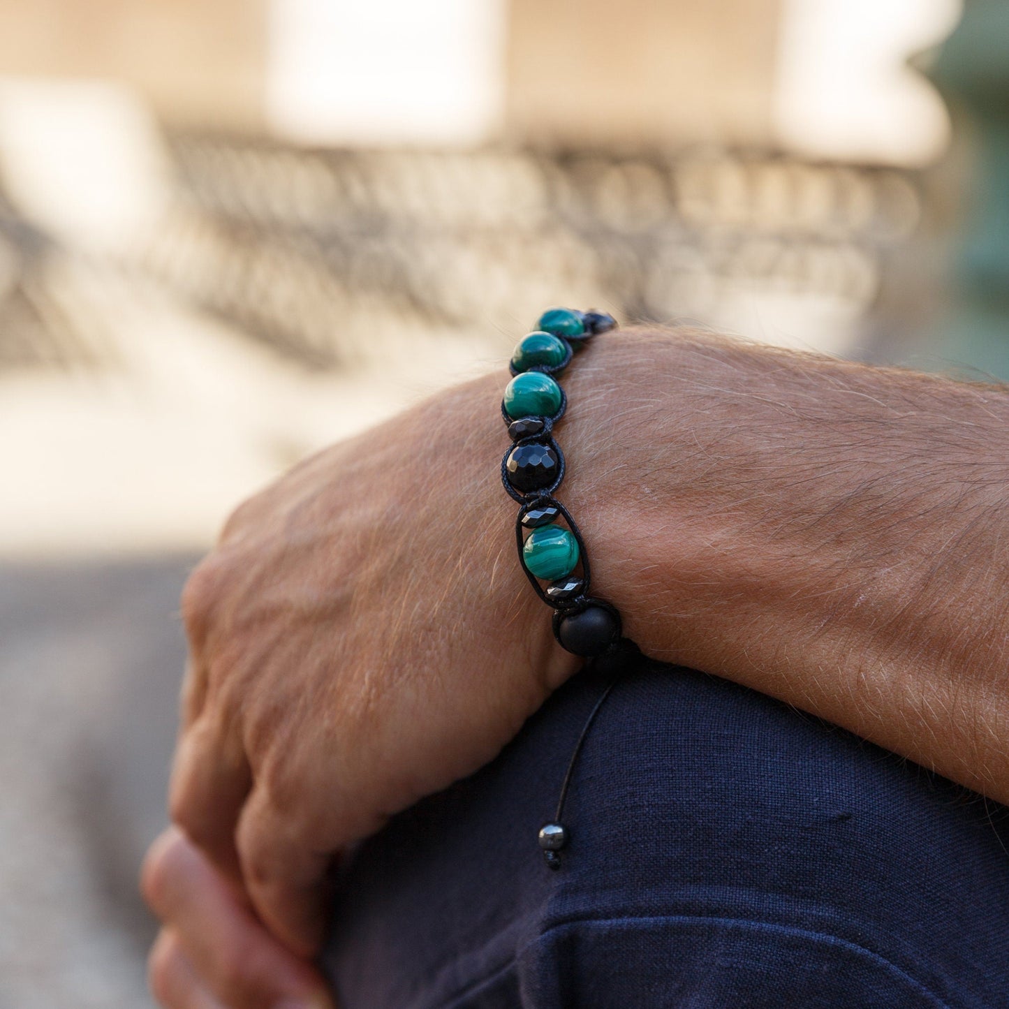 Malachite Bracelet for Men - Men's Black Onyx Braided Bracelet - Gift for Men - Adjustable Macrame Crystal Bracelet - Christmas Gift- Shamballa Bracelet - Birthstone Bracelet - Gemstone Bracelet Men - Chakra Bracelet - Macrame Bracelet - Healing Bracelet - Valinde - Shamballa Bracelet - Birthstone Bracelet - Gemstone Bracelet Men - Chakra Bracelet - Macrame Bracelet - Healing Bracelet - Valinde