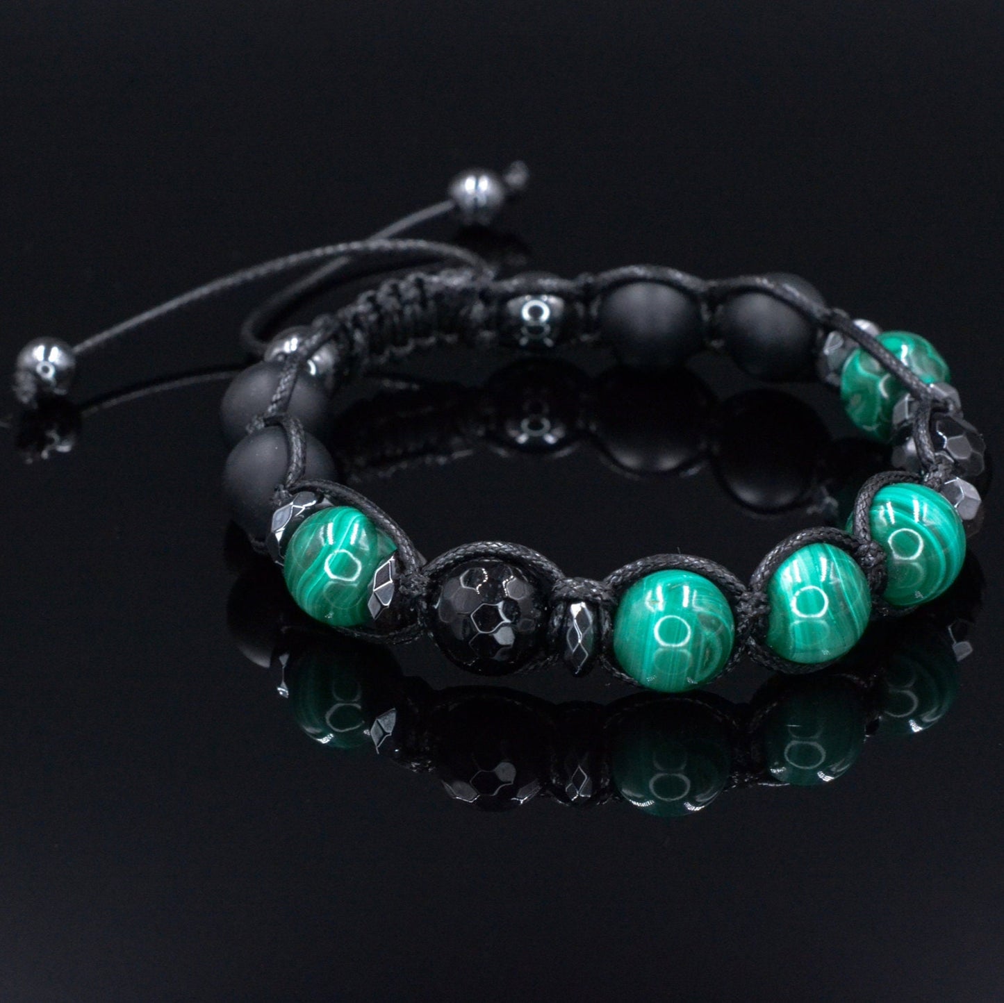 Malachite Bracelet for Men - Men's Black Onyx Braided Bracelet - Gift for Men - Adjustable Macrame Crystal Bracelet - Christmas Gift- Shamballa Bracelet - Birthstone Bracelet - Gemstone Bracelet Men - Chakra Bracelet - Macrame Bracelet - Healing Bracelet - Valinde - Shamballa Bracelet - Birthstone Bracelet - Gemstone Bracelet Men - Chakra Bracelet - Macrame Bracelet - Healing Bracelet - Valinde