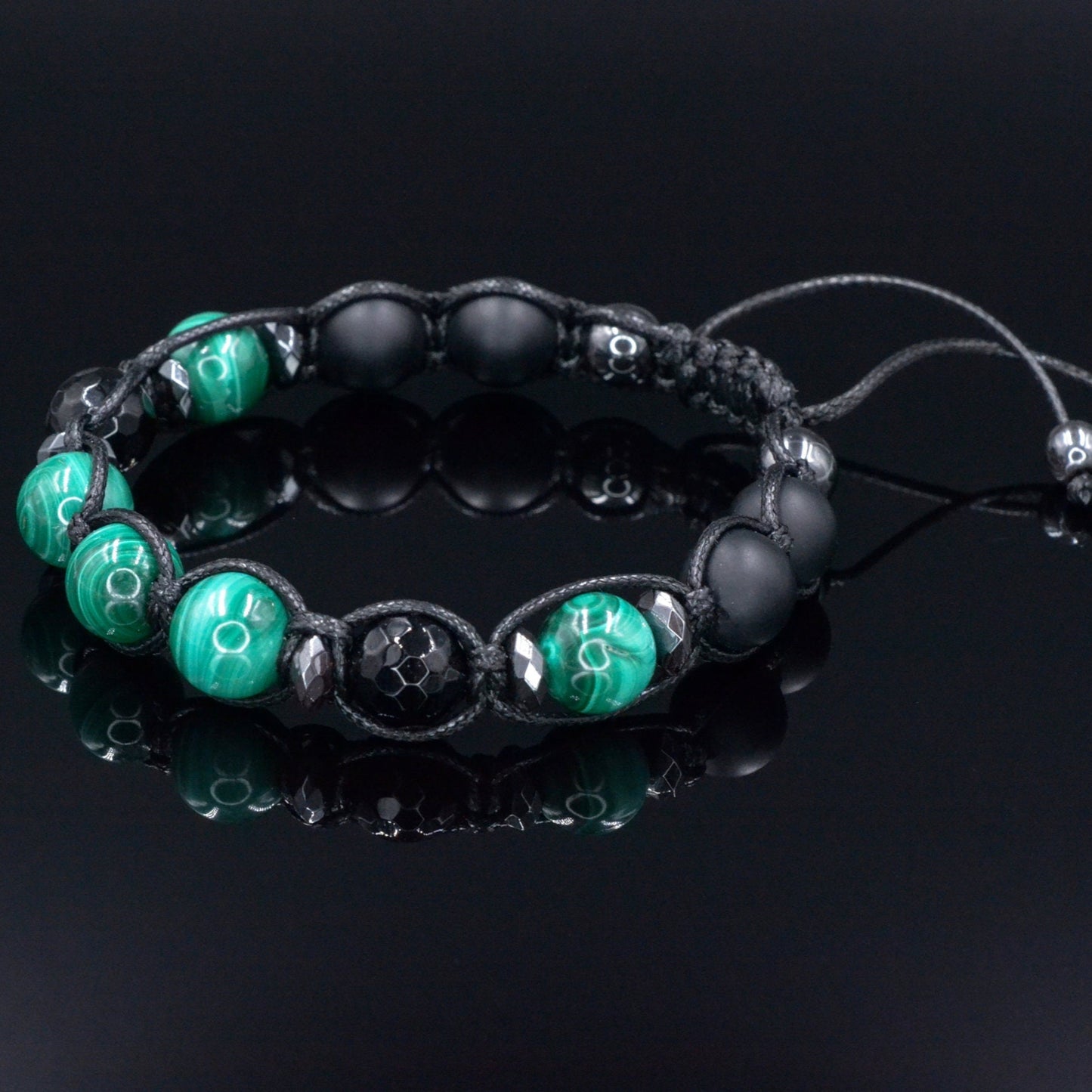 Malachite Bracelet for Men - Men's Black Onyx Braided Bracelet - Gift for Men - Adjustable Macrame Crystal Bracelet - Christmas Gift- Shamballa Bracelet - Birthstone Bracelet - Gemstone Bracelet Men - Chakra Bracelet - Macrame Bracelet - Healing Bracelet - Valinde - Shamballa Bracelet - Birthstone Bracelet - Gemstone Bracelet Men - Chakra Bracelet - Macrame Bracelet - Healing Bracelet - Valinde