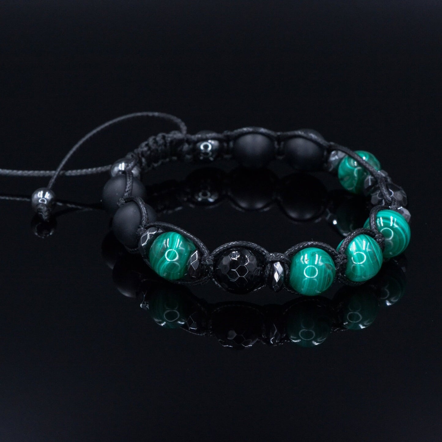 Malachite Bracelet for Men - Men's Black Onyx Braided Bracelet - Gift for Men - Adjustable Macrame Crystal Bracelet - Christmas Gift- Shamballa Bracelet - Birthstone Bracelet - Gemstone Bracelet Men - Chakra Bracelet - Macrame Bracelet - Healing Bracelet - Valinde - Shamballa Bracelet - Birthstone Bracelet - Gemstone Bracelet Men - Chakra Bracelet - Macrame Bracelet - Healing Bracelet - Valinde