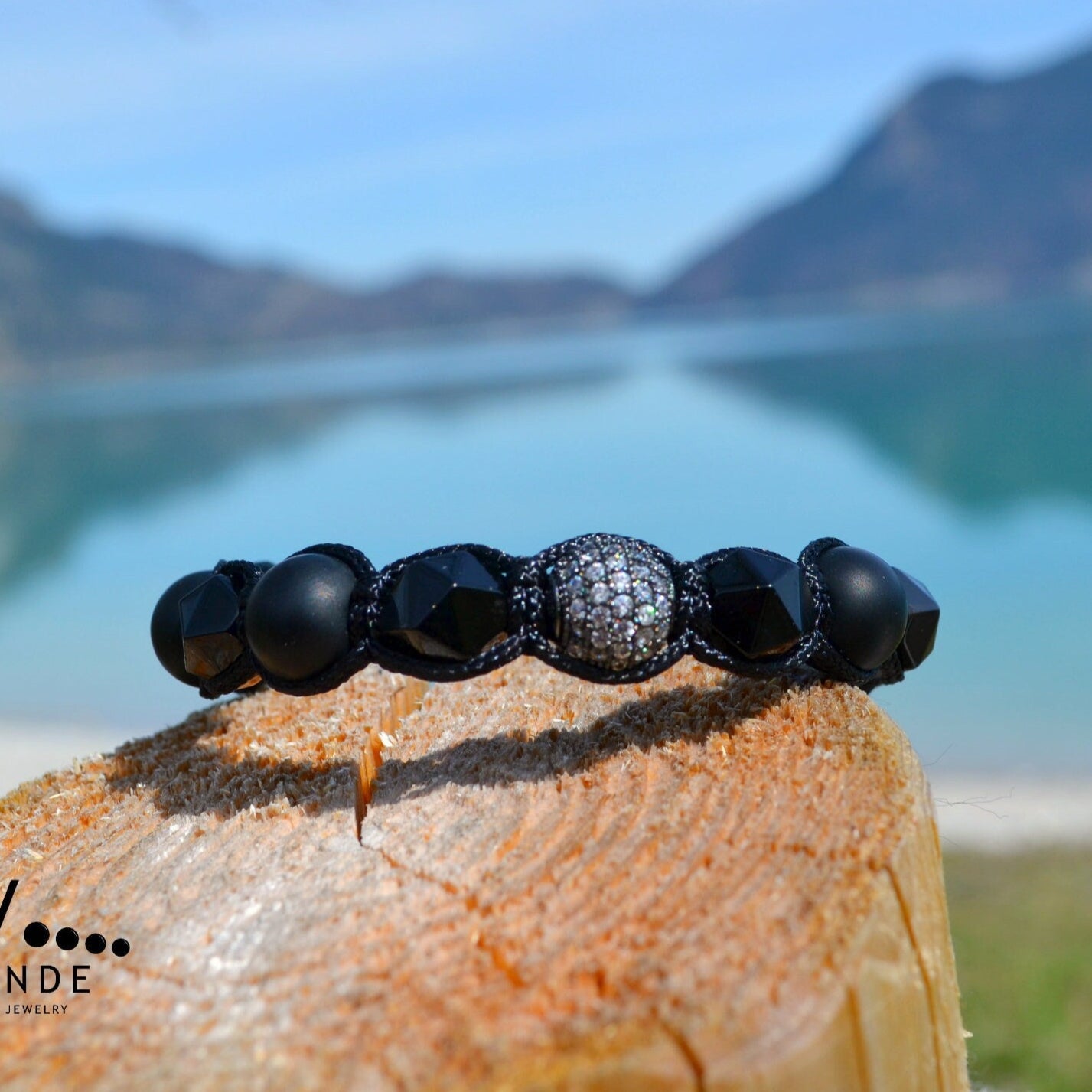 Men's Black Agate Bead Bracelet Cubic Zirconia Bracelet Black Onyx Bracelet Macrame Adjustable Bracelet Luxury Bracelet Gift for Men - Shamballa Bracelet - Mantra Bracelet - Birthstone Bracelet - Gemstone Bracelet Men - Chakra Bracelet - Macrame Bracelet - Healing Bracelet - Valinde
