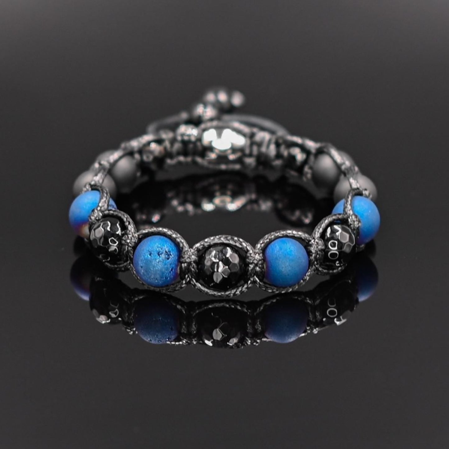 Men's Black Faceted Agate Bracelet Druzy Agate Bracelet Gemstone Onyx Bracelet Stone Bead Bracelet Black Onyx Beaded Bracelet Gift For Men - Shamballa Bracelet - Mantra Bracelet - Yoga Bracelet - Birthstone Bracelet - Gemstone Bracelet Men - Chakra Bracelet - Macrame Bracelet - Healing Bracelet - Gift for Father - Gift For Men - Valinde
