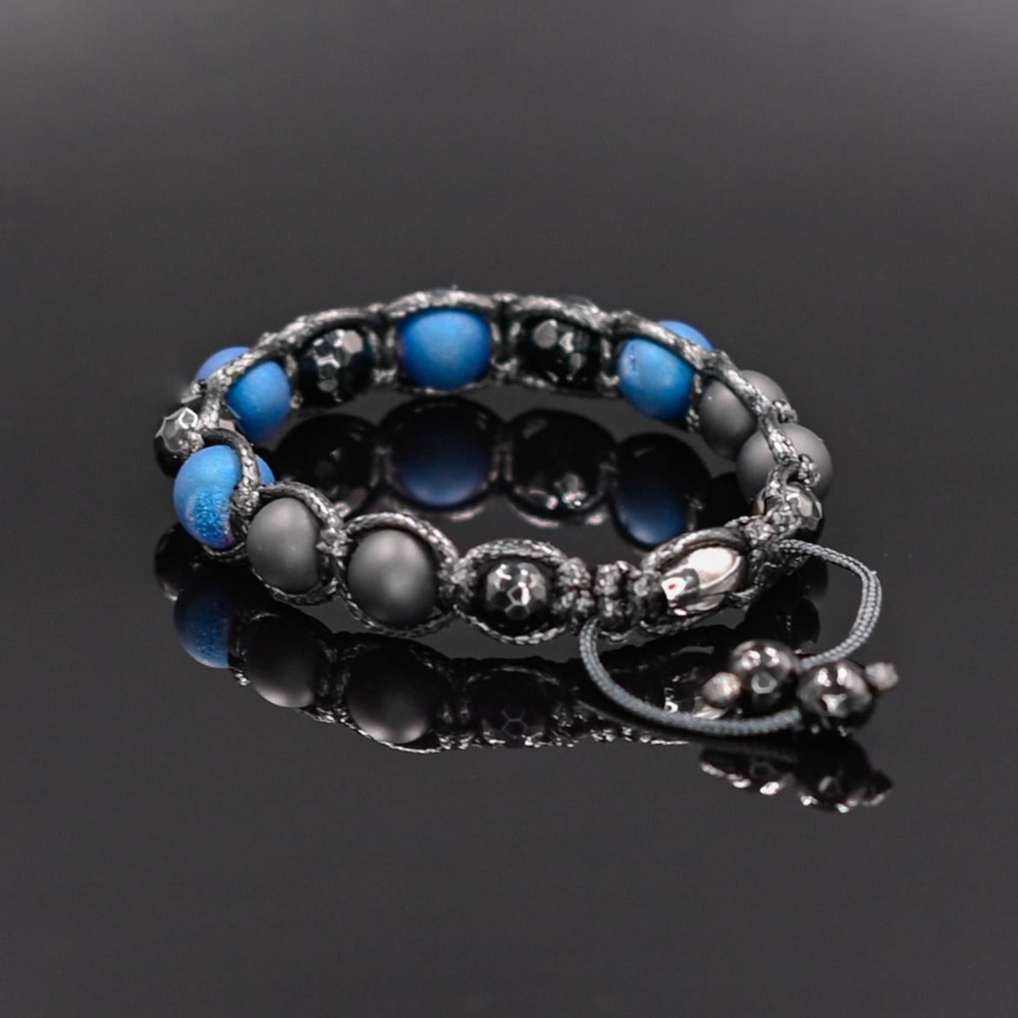 Men's Black Faceted Agate Bracelet Druzy Agate Bracelet Gemstone Onyx Bracelet Stone Bead Bracelet Black Onyx Beaded Bracelet Gift For Men - Shamballa Bracelet - Mantra Bracelet - Yoga Bracelet - Birthstone Bracelet - Gemstone Bracelet Men - Chakra Bracelet - Macrame Bracelet - Healing Bracelet - Gift for Father - Gift For Men - Valinde