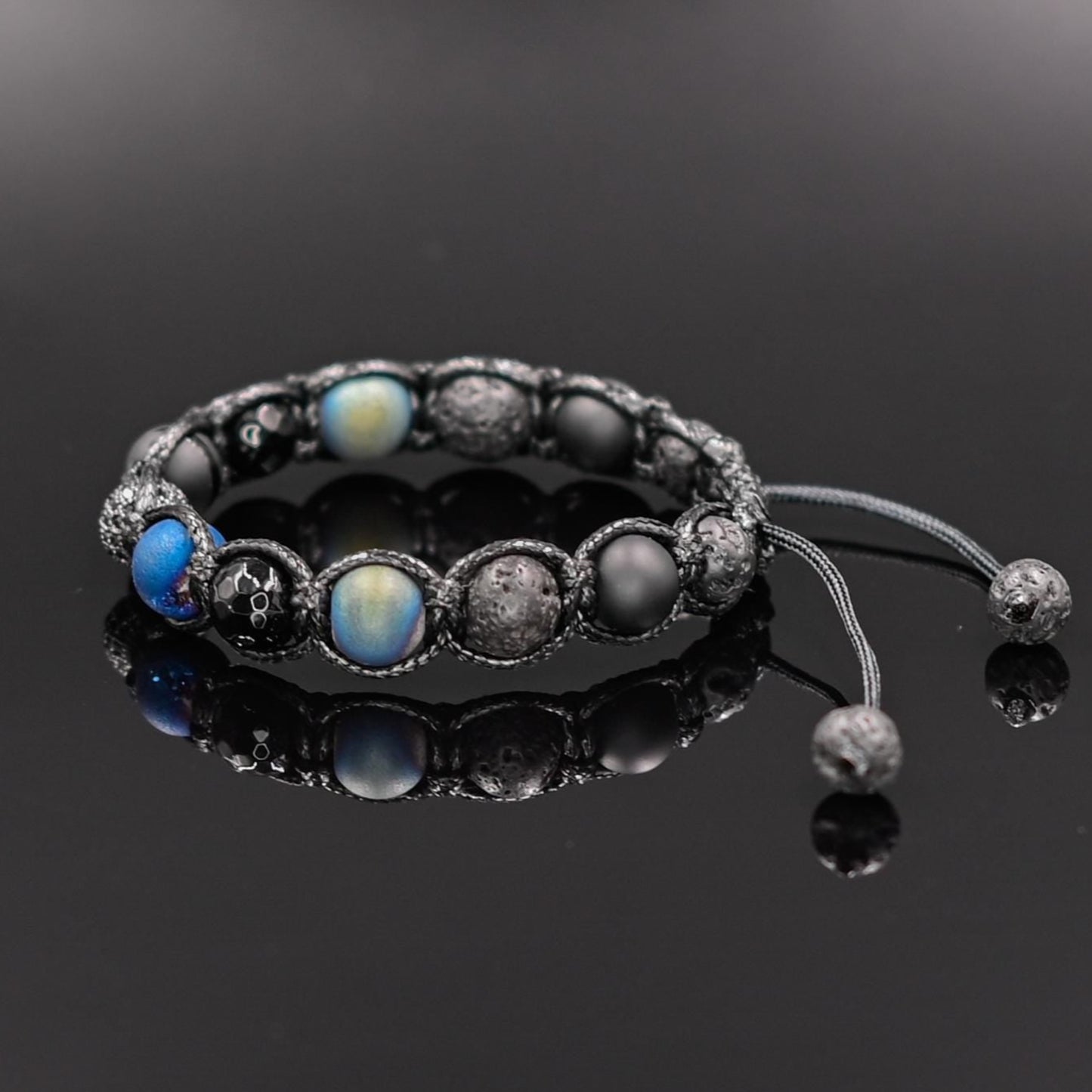 Men's Druzy Agate Bracelet Cubic Zirconia Bracelet Blue Macrame Bracelet Gift for Men Black Onyx Bracelet Adjustable Bracelet For Men - Shamballa Bracelet - Mantra Bracelet - Yoga Bracelet - Birthstone Bracelet - Gemstone Bracelet Men - Chakra Bracelet - Macrame Bracelet - Healing Bracelet - Gift for Father - Gift For Men - Valinde