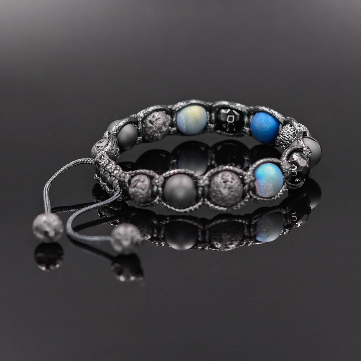 Men's Druzy Agate Bracelet Cubic Zirconia Bracelet Blue Macrame Bracelet Gift for Men Black Onyx Bracelet Adjustable Bracelet For Men - Shamballa Bracelet - Mantra Bracelet - Yoga Bracelet - Birthstone Bracelet - Gemstone Bracelet Men - Chakra Bracelet - Macrame Bracelet - Healing Bracelet - Gift for Father - Gift For Men - Valinde