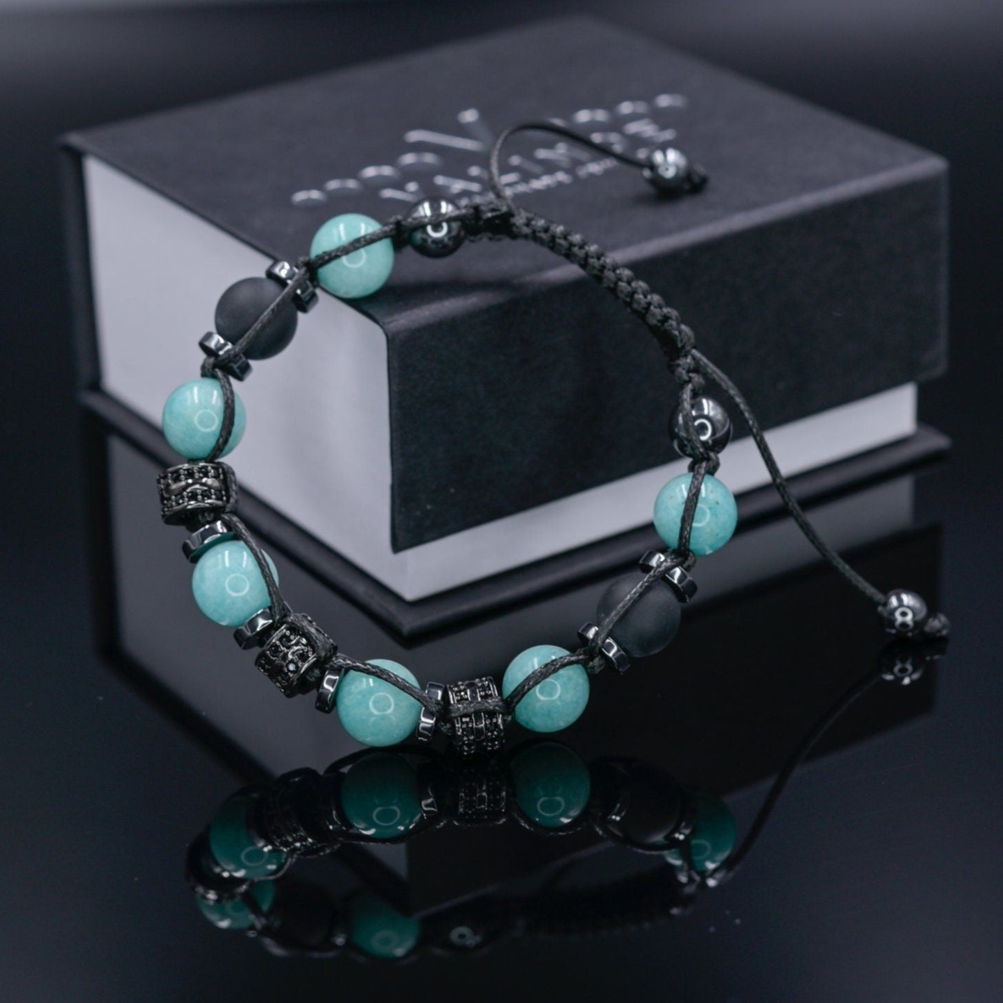 Gemstone Amazonite Bracelet Men, Men's Onyx Hematite Beaded Bracelet, Summer Bracelet, Gift for Men, Adjustable Macrame Bracelet, Men's Gift - Shamballa Bracelet - Mantra Bracelet - Birthstone Bracelet - Gemstone Bracelet Men - Chakra Bracelet - Macrame Bracelet - Healing Bracelet - Valinde