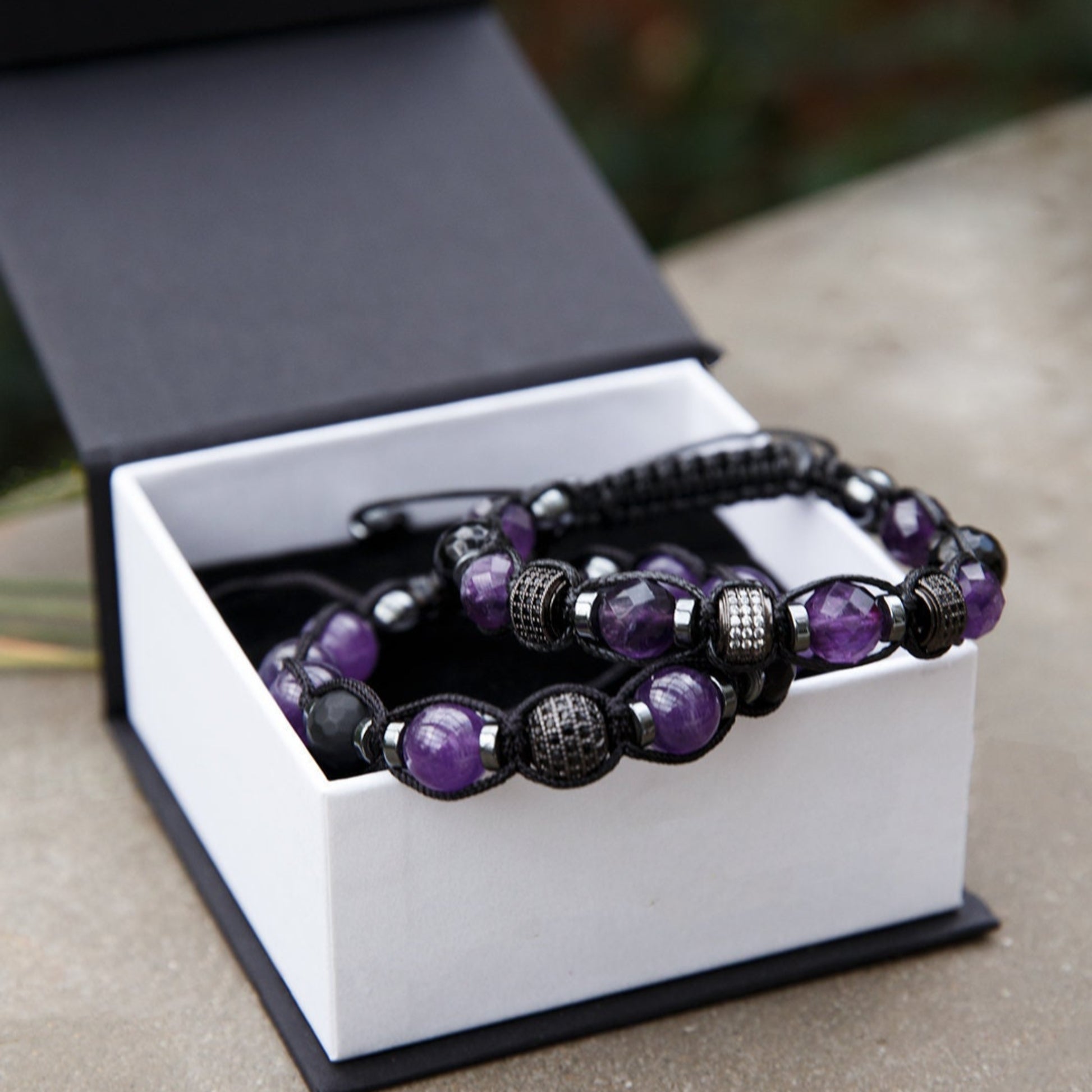 Genuine Emerald Bracelet for Men - Men's Emerald Phantom Quartz Onyx Hematite Beads Bracelet - Gift for Men - Adjustable Braided Bracelet  - Shamballa Bracelet - Birthstone Bracelet - Gemstone Bracelet Men - Chakra Bracelet - Macrame Bracelet - Healing Bracelet - Valinde