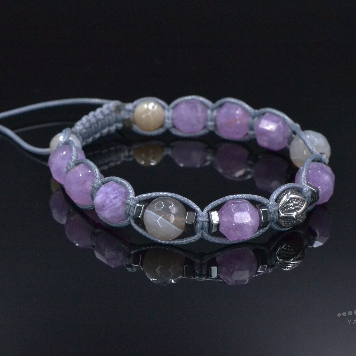 Men's Black Onyx Hematite Beaded Bracelet, Gemstone Braided Adjustable Bracelet, Gift for Men, Father's Day Gift, Crystal Amulet BraceletAmethyst Fluorite Onyx Beaded Bracelet, Men's Crystal Braided Adjustable Bracelet, Gift for Men, Father's Day Gift,Stone Macrame Bracelet Amethyst Agate Bracelet, Men's Steel Bead Adjustable Bracelet, Gift for Men, Light Purple Beaded Bracelet, Christmas Gift, Macrame Bracelet - Shamballa Bracelet - Mantra Bracelet - Birthstone Bracelet - Gemstone Bracelet Men - Valinde