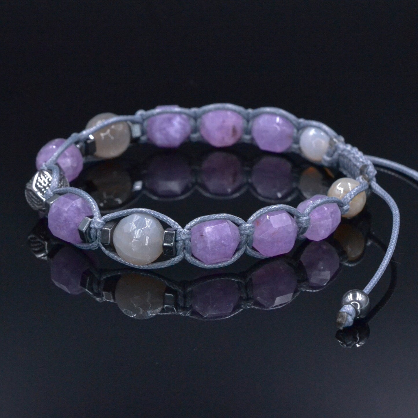 Men's Black Onyx Hematite Beaded Bracelet, Gemstone Braided Adjustable Bracelet, Gift for Men, Father's Day Gift, Crystal Amulet BraceletAmethyst Fluorite Onyx Beaded Bracelet, Men's Crystal Braided Adjustable Bracelet, Gift for Men, Father's Day Gift,Stone Macrame Bracelet Amethyst Agate Bracelet, Men's Steel Bead Adjustable Bracelet, Gift for Men, Light Purple Beaded Bracelet, Christmas Gift, Macrame Bracelet - Shamballa Bracelet - Mantra Bracelet - Birthstone Bracelet - Gemstone Bracelet Men - Valinde