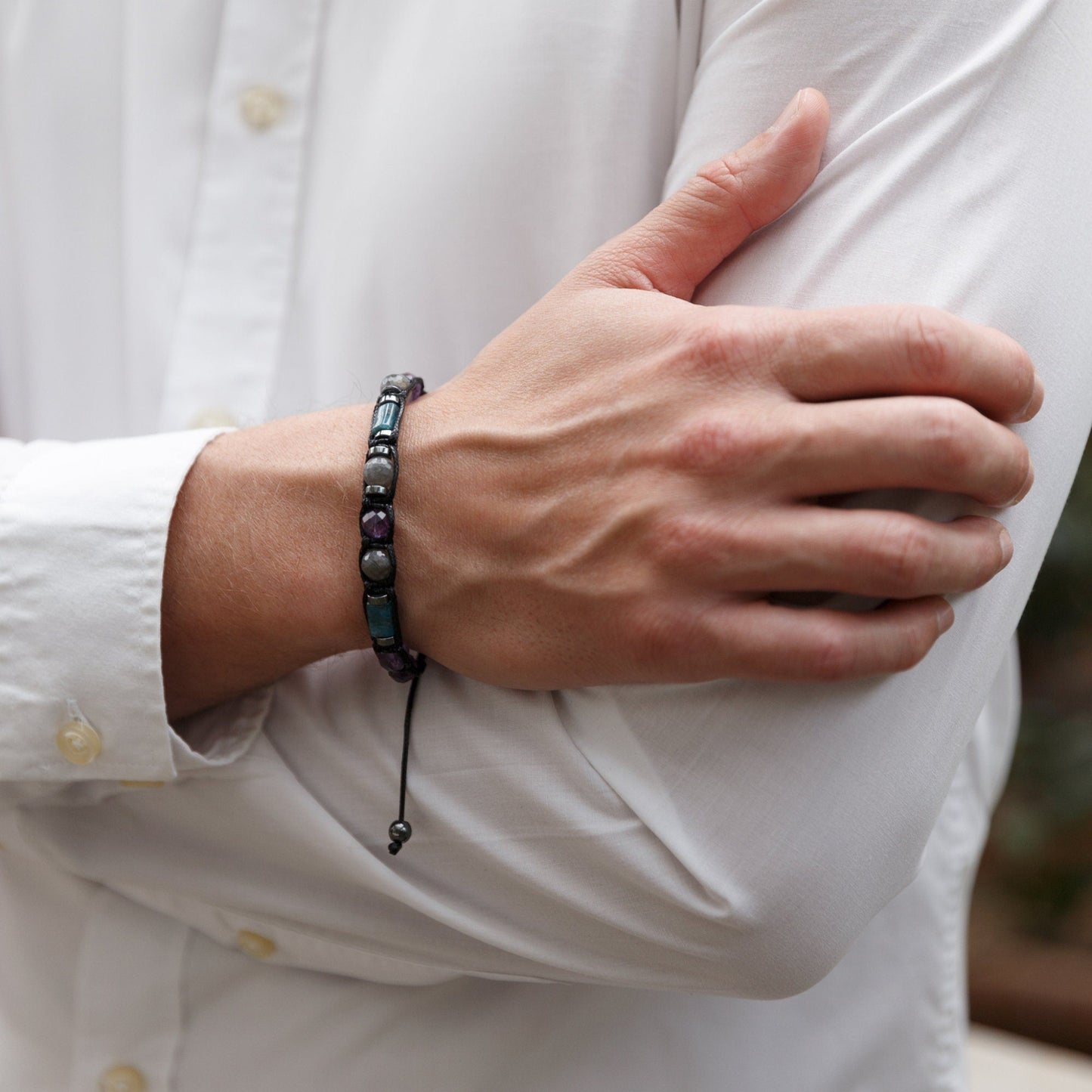 Men's Labradorite Bracelet - Amethyst Apatite Hematite Gemstone Bracelet - Gift for Men - Father's Day Gift - Braided Adjustable Bracelet - Shamballa Bracelet - Birthstone Bracelet - Gemstone Bracelet Men - Chakra Bracelet - Macrame Bracelet - Healing Bracelet - Valinde - Shamballa Bracelet - Birthstone Bracelet - Gemstone Bracelet Men - Chakra Bracelet - Macrame Bracelet - Healing Bracelet - Valinde