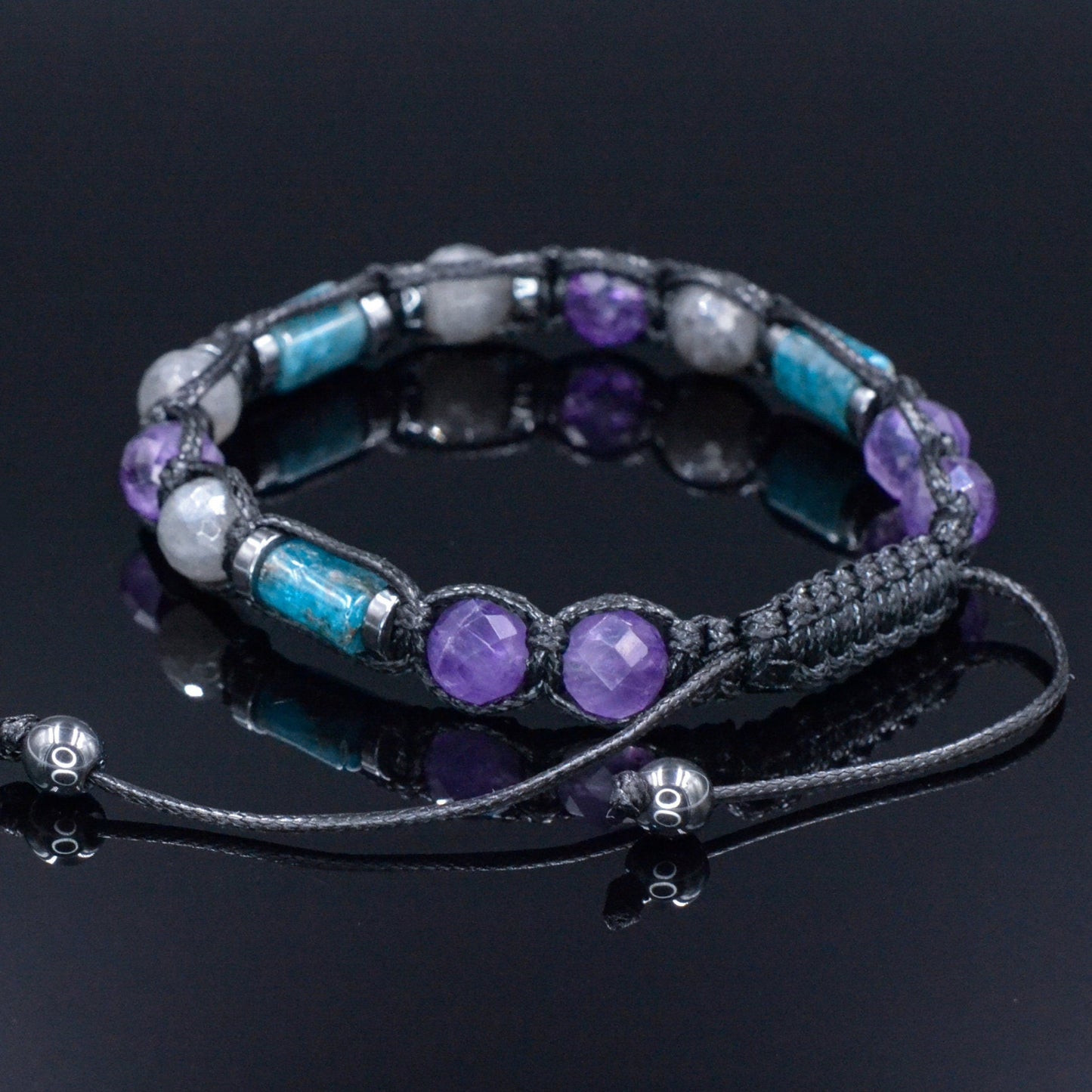Men's Labradorite Bracelet - Amethyst Apatite Hematite Gemstone Bracelet - Gift for Men - Father's Day Gift - Braided Adjustable Bracelet - Shamballa Bracelet - Birthstone Bracelet - Gemstone Bracelet Men - Chakra Bracelet - Macrame Bracelet - Healing Bracelet - Valinde - Shamballa Bracelet - Birthstone Bracelet - Gemstone Bracelet Men - Chakra Bracelet - Macrame Bracelet - Healing Bracelet - Valinde