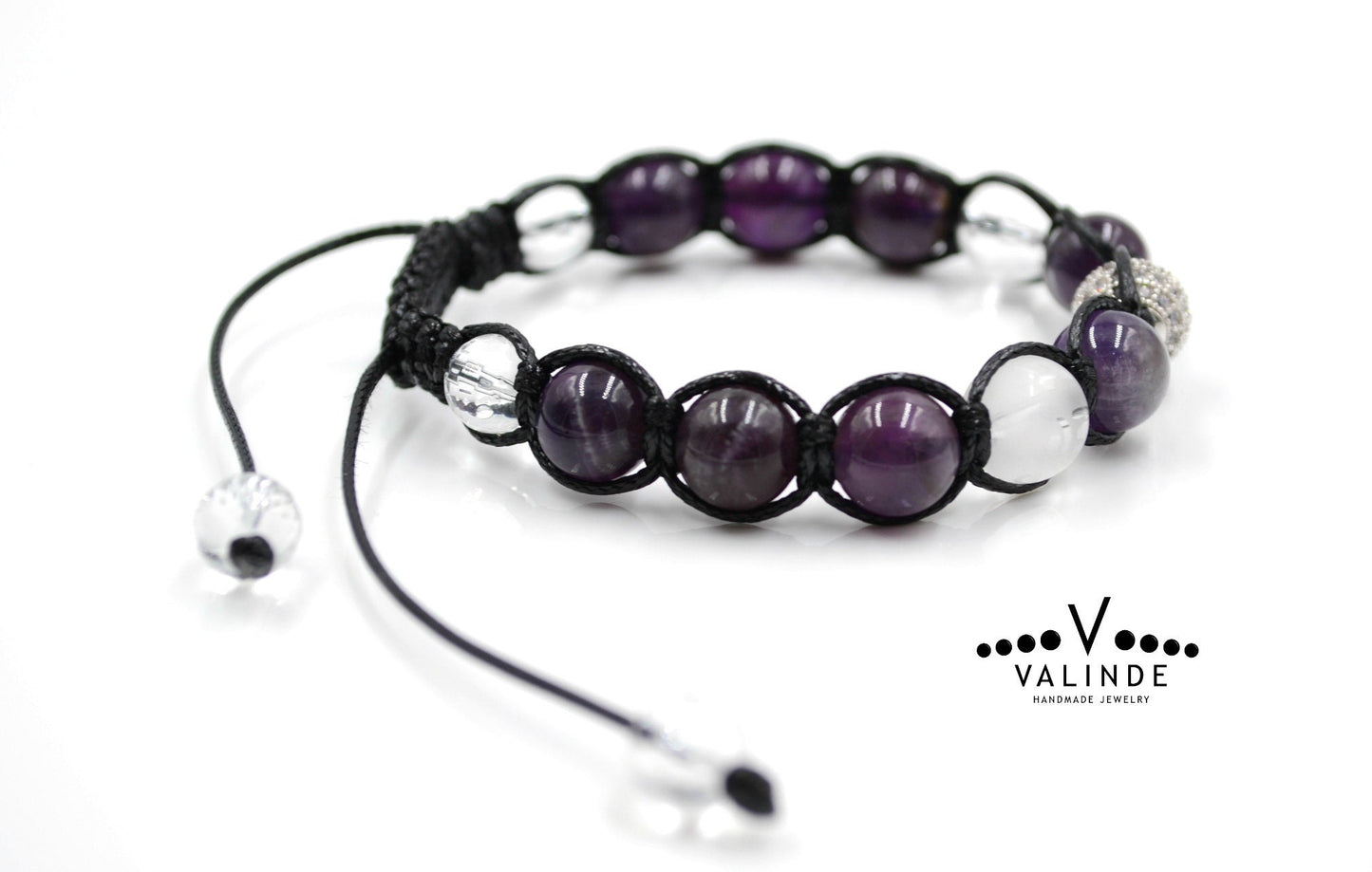 Amethyst and Rock Crystal Men's Bracelet, Genuine Purple Stone Jewelry, Protection Bracelet, Crystal Gift for Him, February Birthstone, Protection Bracelet gift for Him, Stainless Steel Jewelry,Healing Crystal Bracelet, Masculine Strength Gift, Spiritual Protection, Gift for Men, Adjustable Braided Bracelet, Gift for Men, Adjustable Macrame Braided Gemstone Bracelet, Braided Adjustable Gemstone Bead Bracelet, Genuine Raw Stone Jewelry, Gift for Men, Adjustable Braided Macrame Bracelet, Gift for Men - Shamba