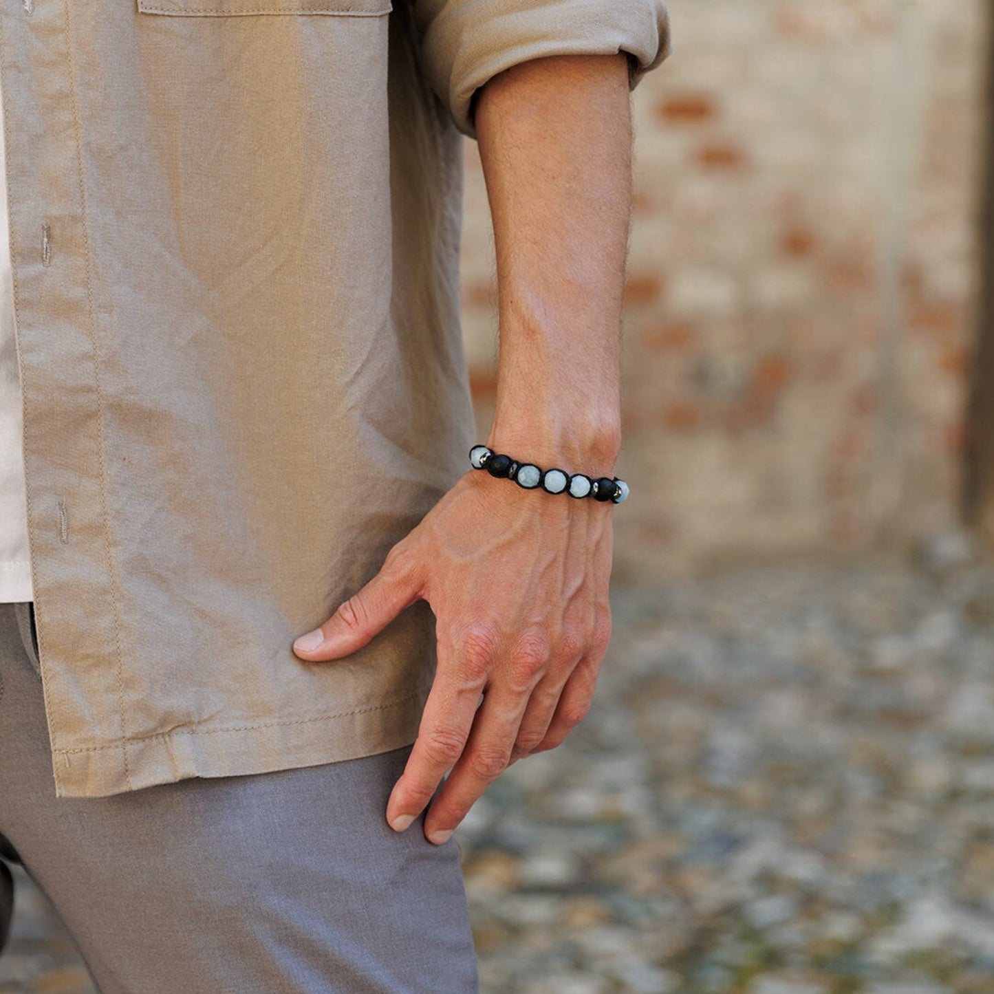 Men's Aquamarine Citrine Bracelet, Labradorite Onyx Crystal Bracelet, Adjustable Braided Bracelet, Gift for Men, Macrame Gemstone Bracelet Aquamarine Braided Bracelet, Men's Black Onyx Gemstone Bracelet,Gift for Men,Adjustable Macrame Crystal Bracelet,Christmas Gift,Gift for Him - Shamballa Bracelet - Mantra Bracelet - Birthstone Bracelet - Gemstone Bracelet Men - Chakra Bracelet - Macrame Bracelet - Healing Bracelet - Valinde