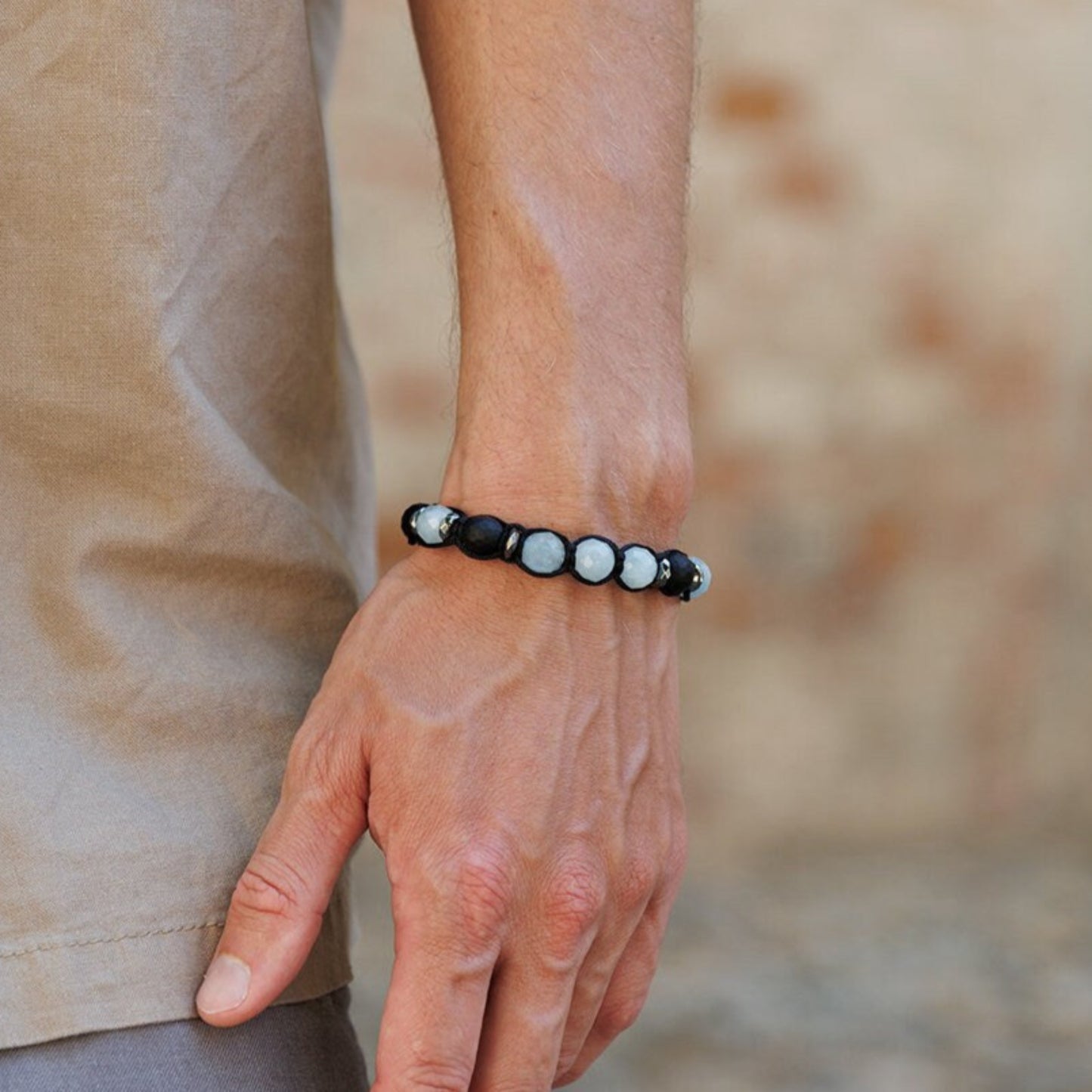Men's Aquamarine Citrine Bracelet, Labradorite Onyx Crystal Bracelet, Adjustable Braided Bracelet, Gift for Men, Macrame Gemstone Bracelet Aquamarine Braided Bracelet, Men's Black Onyx Gemstone Bracelet,Gift for Men,Adjustable Macrame Crystal Bracelet,Christmas Gift,Gift for Him - Shamballa Bracelet - Mantra Bracelet - Birthstone Bracelet - Gemstone Bracelet Men - Chakra Bracelet - Macrame Bracelet - Healing Bracelet - Valinde