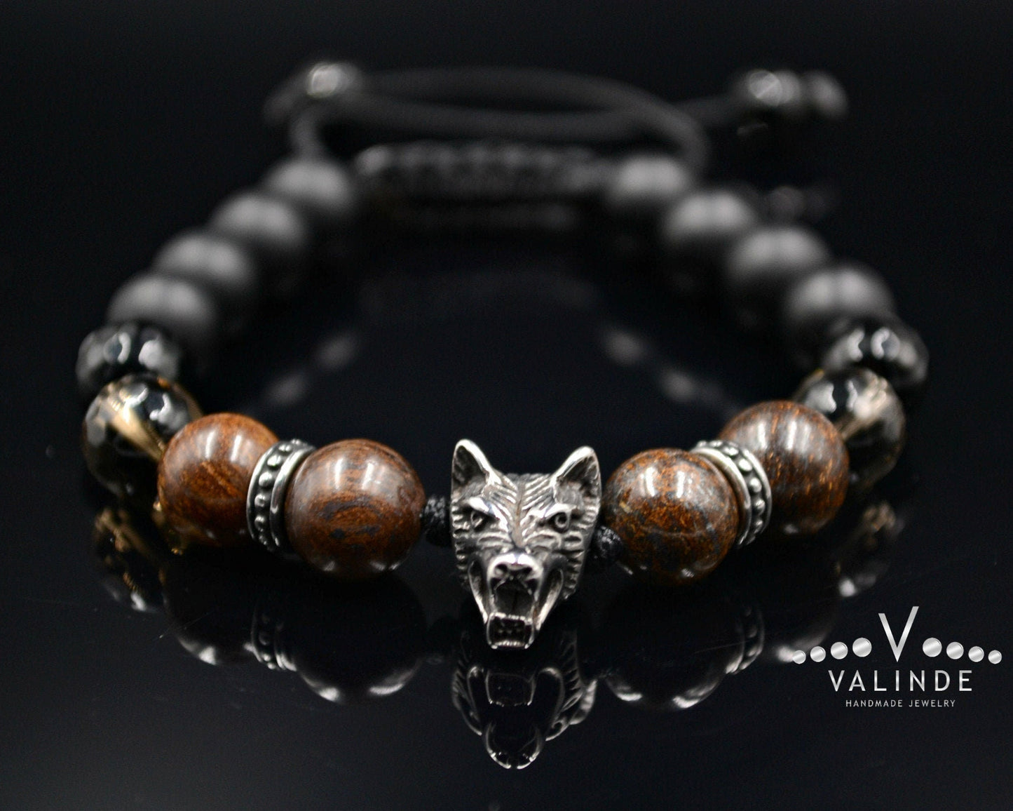 Men's Steel Bracelet Wolf Bracelet Bronzite Bracelet Gift for Men Onyx Bracelet Steel Wolf Bracelet Smoky Quartz Bracelet Stone Bracelet- Shamballa Bracelet - Mantra Bracelet - Yoga Bracelet - Birthstone Bracelet - Gemstone Bracelet Men - Chakra Bracelet - Macrame Bracelet - Healing Bracelet - Gift for Father - Gift For Men - Valinde