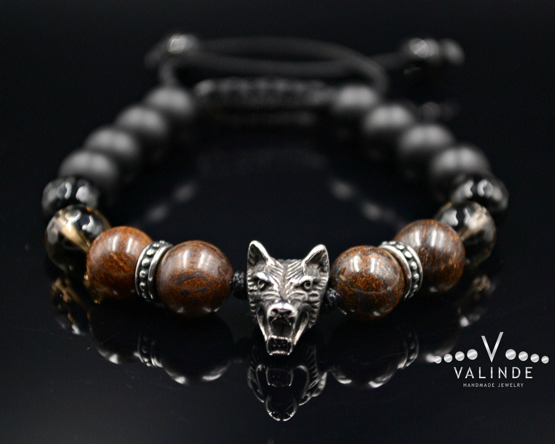 Men's Steel Bracelet Wolf Bracelet Bronzite Bracelet Gift for Men Onyx Bracelet Steel Wolf Bracelet Smoky Quartz Bracelet Stone Bracelet- Shamballa Bracelet - Mantra Bracelet  -  Yoga Bracelet -  Birthstone Bracelet - Gemstone Bracelet Men - Chakra Bracelet - Macrame Bracelet - Healing Bracelet - Gift for Father - Gift For Men - Valinde