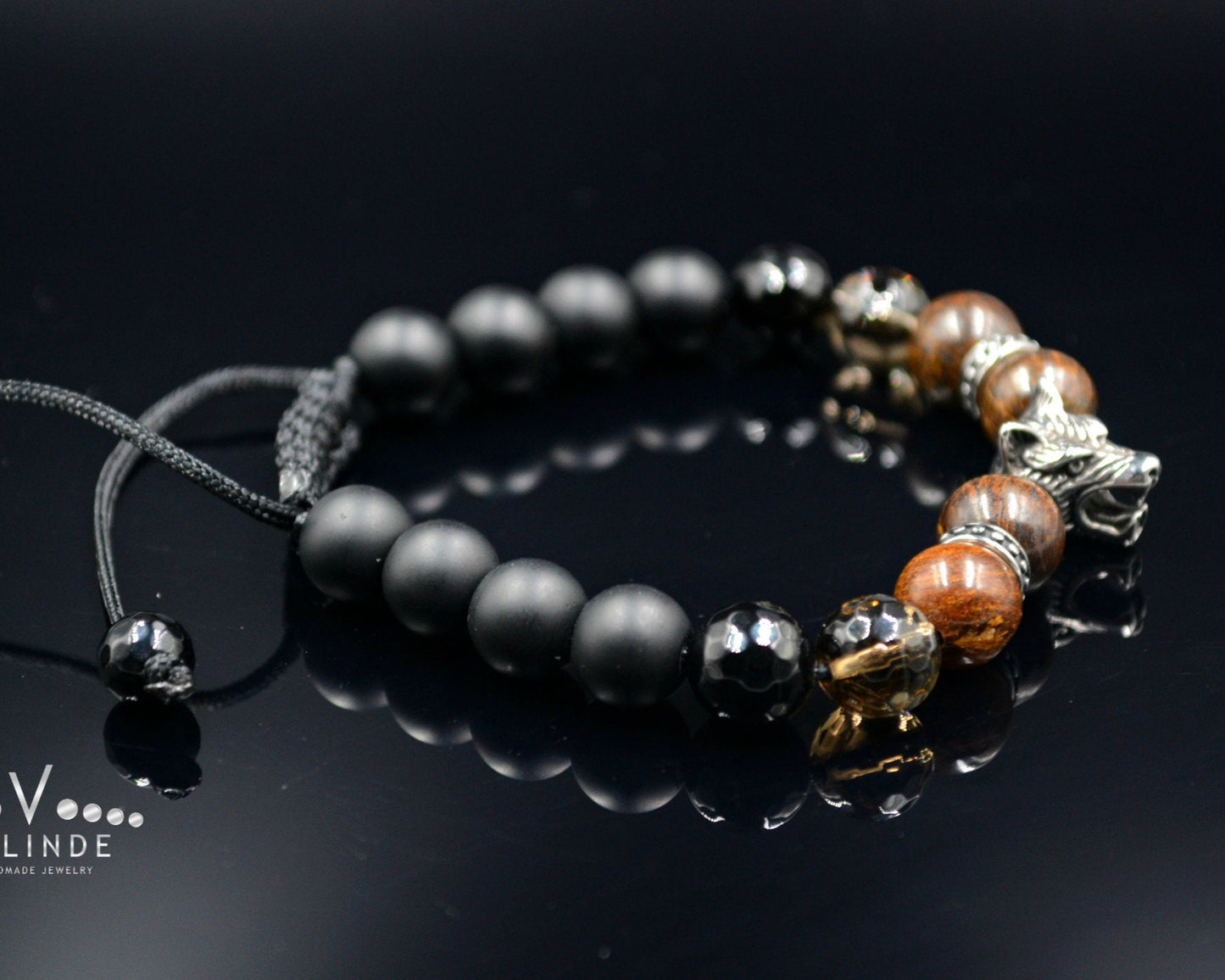 Men's Steel Bracelet Wolf Bracelet Bronzite Bracelet Gift for Men Onyx Bracelet Steel Wolf Bracelet Smoky Quartz Bracelet Stone Bracelet- Shamballa Bracelet - Mantra Bracelet - Yoga Bracelet - Birthstone Bracelet - Gemstone Bracelet Men - Chakra Bracelet - Macrame Bracelet - Healing Bracelet - Gift for Father - Gift For Men - Valinde