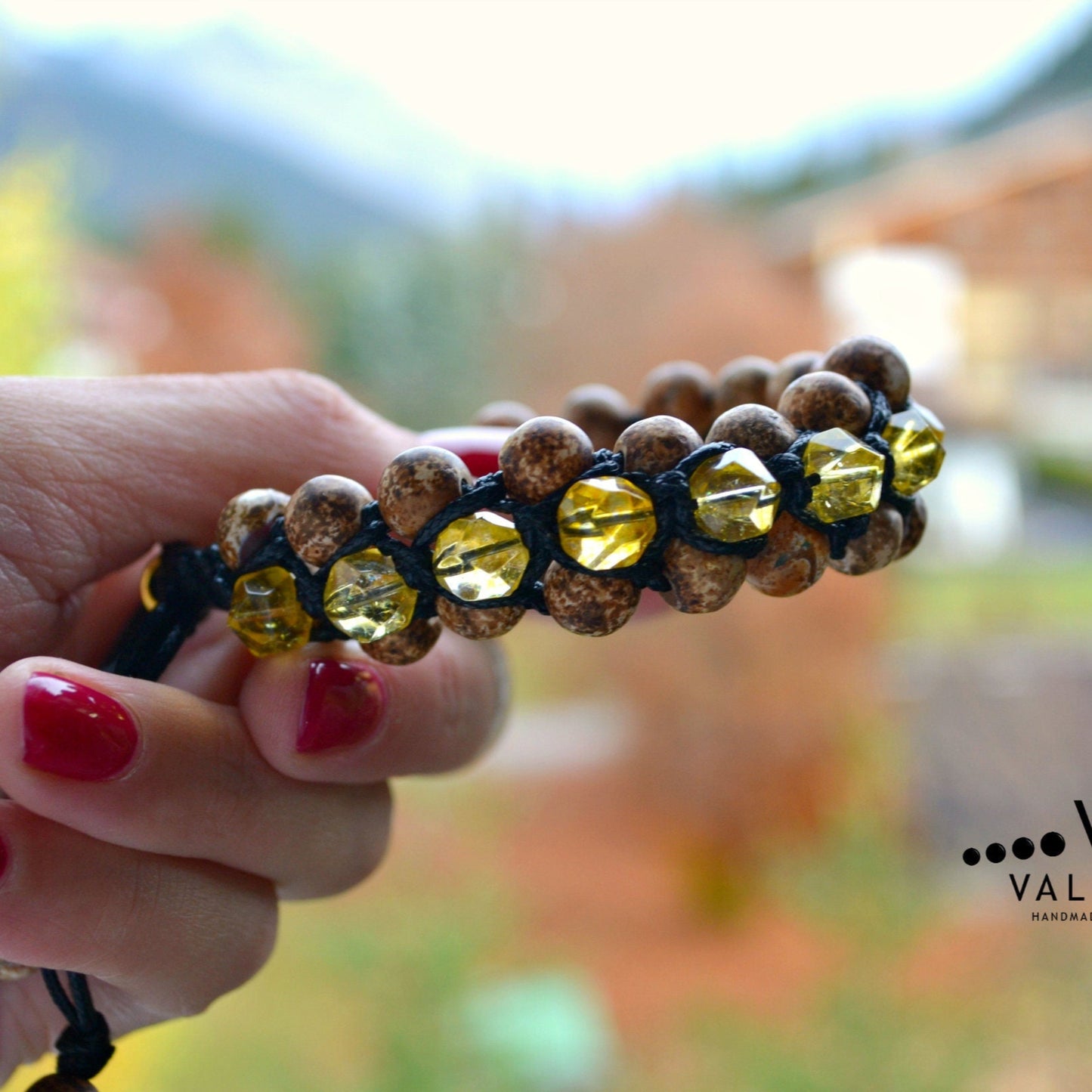 Men's Citrine Triple Bead Bracelet Agate Bracelet Gift for Men Birthstone Bracelet 3 Row Bracelet Three Row Bracelet Macrame Bracelet - Shamballa Bracelet - Birthstone Bracelet - Gemstone Bracelet Men - Chakra Bracelet - Macrame Bracelet - Healing Bracelet - Valinde