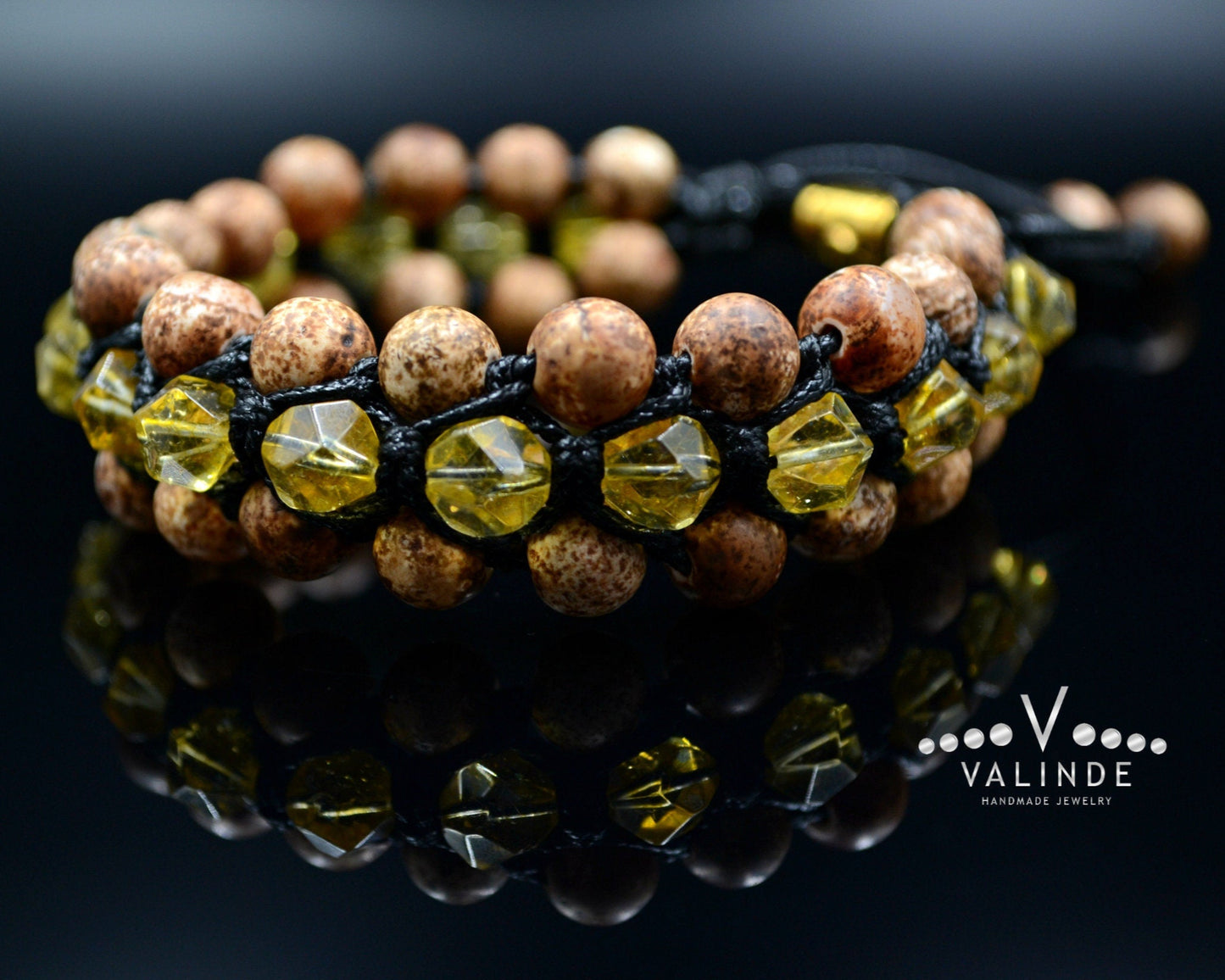 Men's Citrine Triple Bead Bracelet Agate Bracelet Gift for Men Birthstone Bracelet 3 Row Bracelet Three Row Bracelet Macrame Bracelet - Shamballa Bracelet - Birthstone Bracelet - Gemstone Bracelet Men - Chakra Bracelet - Macrame Bracelet - Healing Bracelet - Valinde