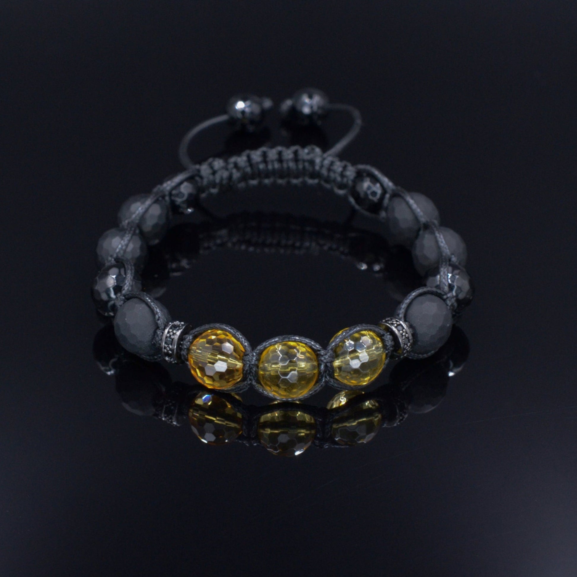 Citrine Crystal Bracelet Men's Black Onyx Bracelet Luxury Bracelet Cubic Zirconia Bracelet Agate Bracelet Macrame Adjustable Bracelet  - Shamballa Bracelet - Mantra Bracelet  -  Birthstone Bracelet - Gemstone Bracelet Men - Chakra Bracelet - Macrame Bracelet - Healing Bracelet - Valinde