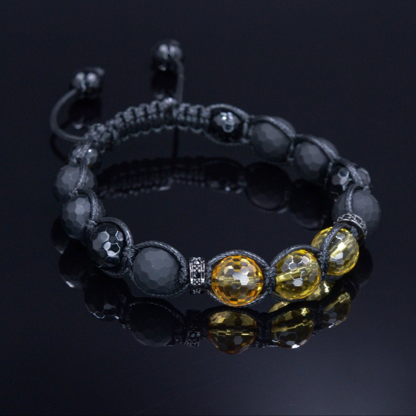 Citrine Crystal Bracelet Men's Black Onyx Bracelet Luxury Bracelet Cubic Zirconia Bracelet Agate Bracelet Macrame Adjustable Bracelet - Shamballa Bracelet - Mantra Bracelet - Birthstone Bracelet - Gemstone Bracelet Men - Chakra Bracelet - Macrame Bracelet - Healing Bracelet - Valinde