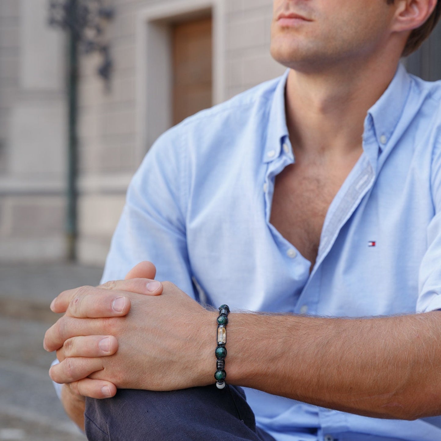 Men's Genuine Emerald Bracelet - Citrine Bead Bracelet - Gift for Men - Adjustable Crystal Bracelet - Black Onyx & Jade - Bracelet for Men - Healing Bracelet - Birthstone Bracelet -Gemstone Bracelet Men